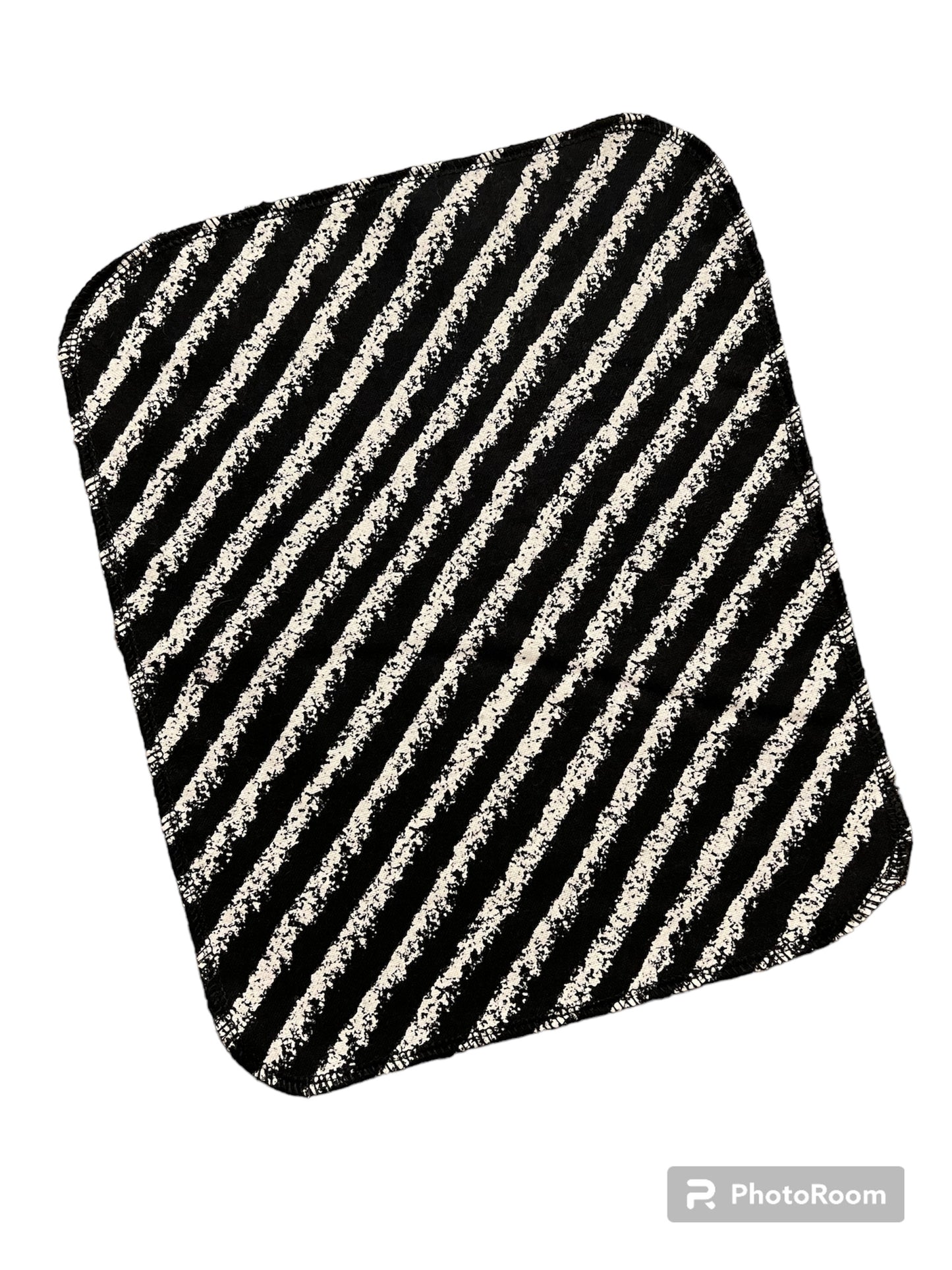 Black and White Stripe 1ply flannel reusable paper towels