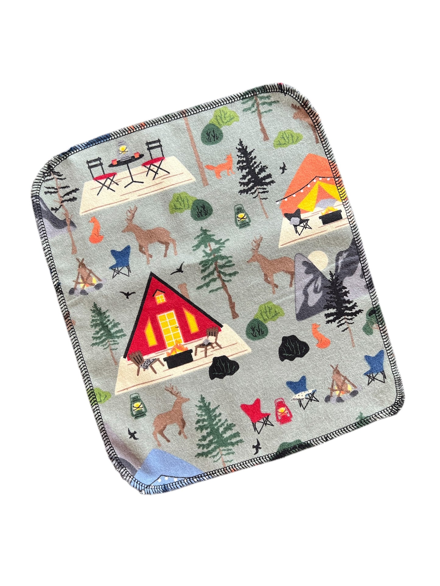 Camping on Sage 1ply flannel reusable paper towel
