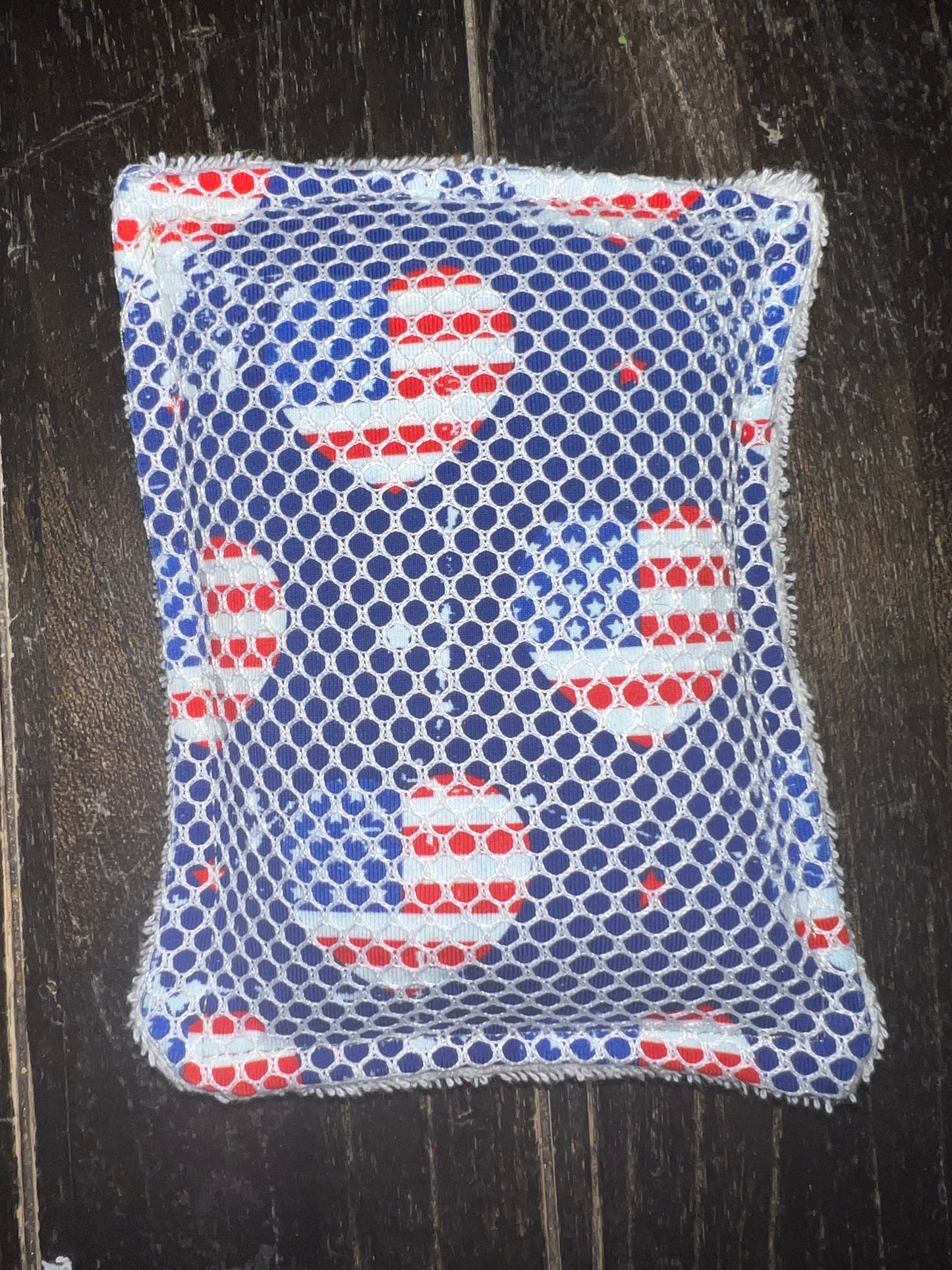 Grunge Flag Hearts reusable dish scrubber spongea