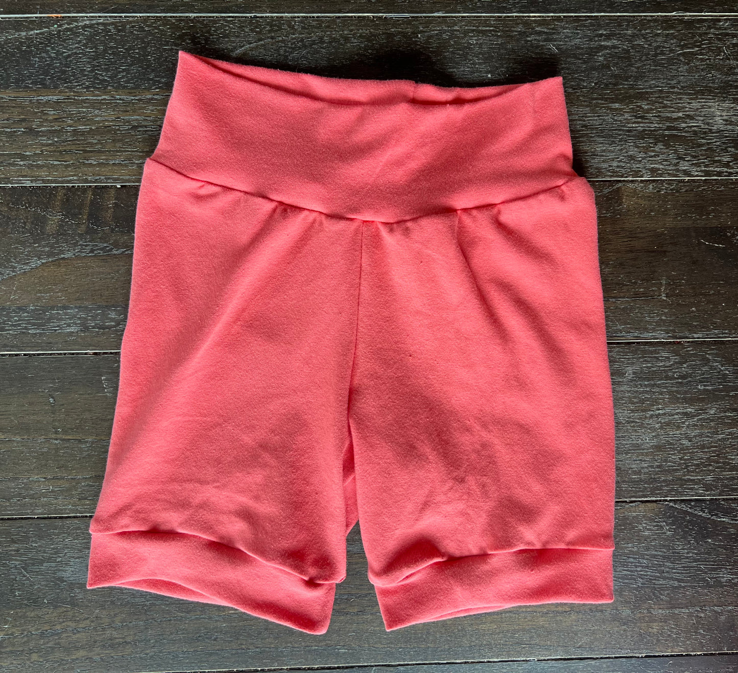 Solid Salmon Pink 3-6yr Shortie shorts (longer length)
