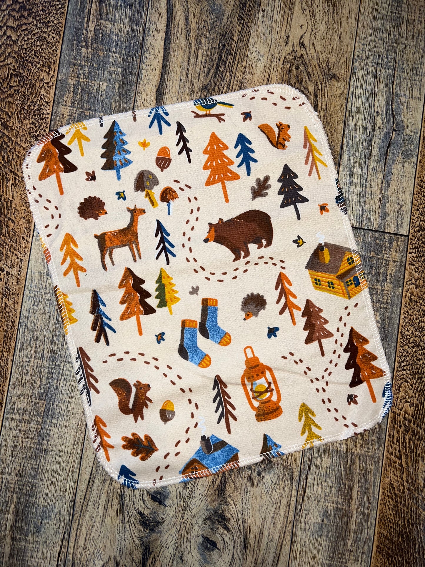 Fall Forest 1ply flannel reusable paper towels