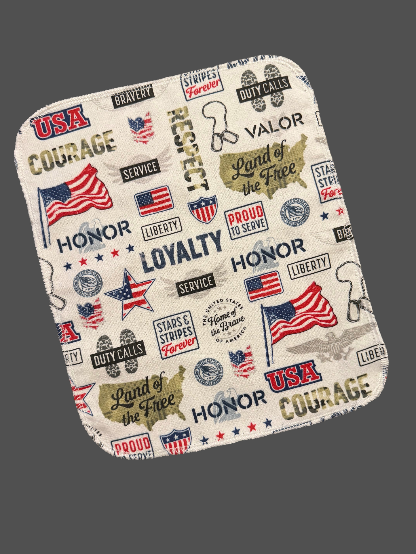 USA Patriotic 1ply flannel reusable paper towels
