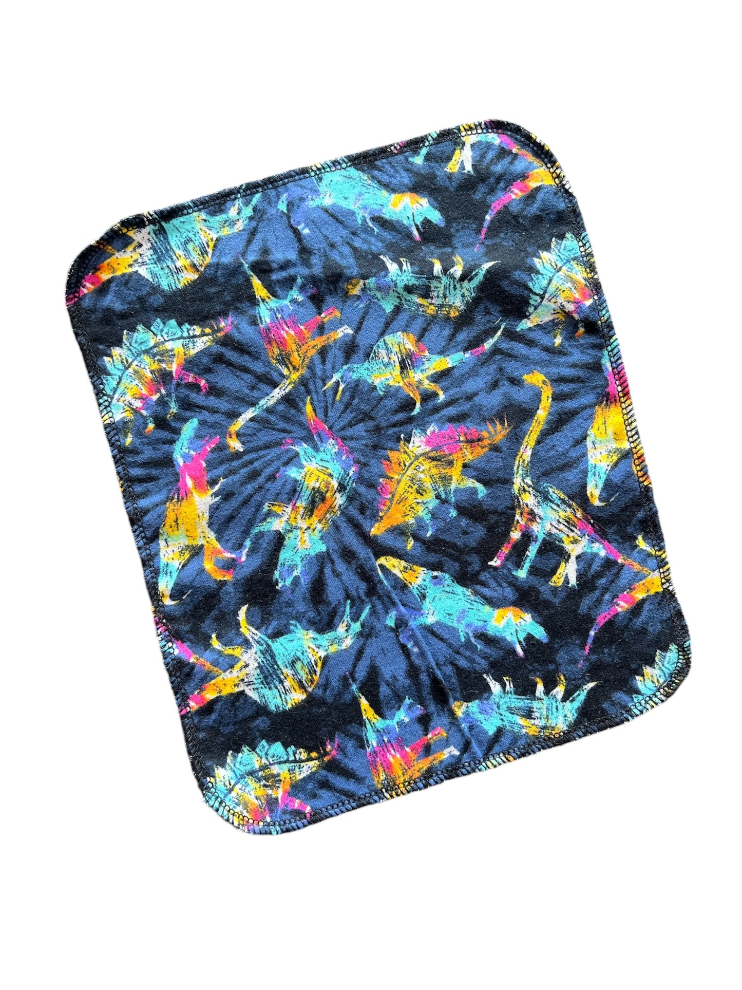 Rainbow Dinos 1ply flannel reusable paper towels