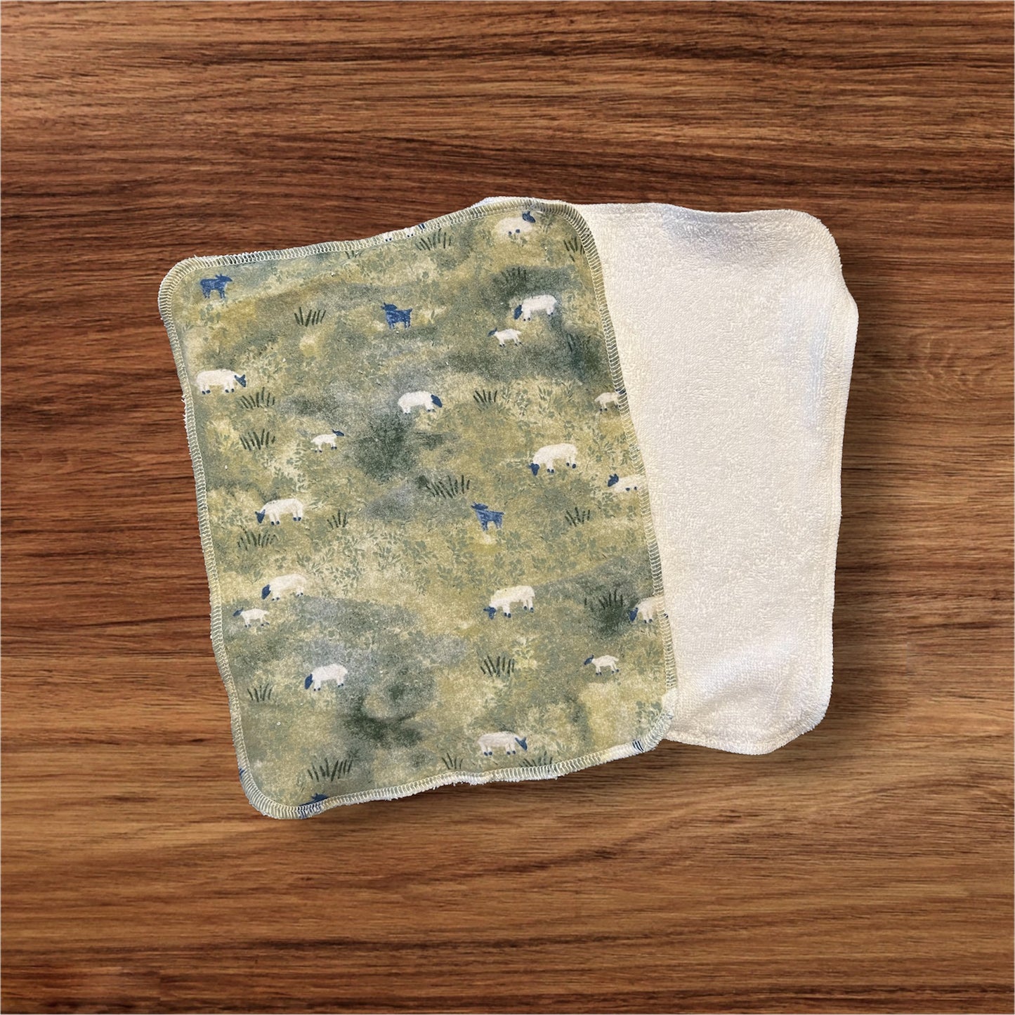 Sheep 2ply flannel Terry towels