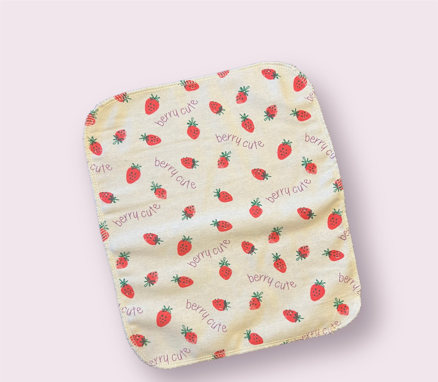 Berry Cute Strawberry 1ply flannel reusable paper towels