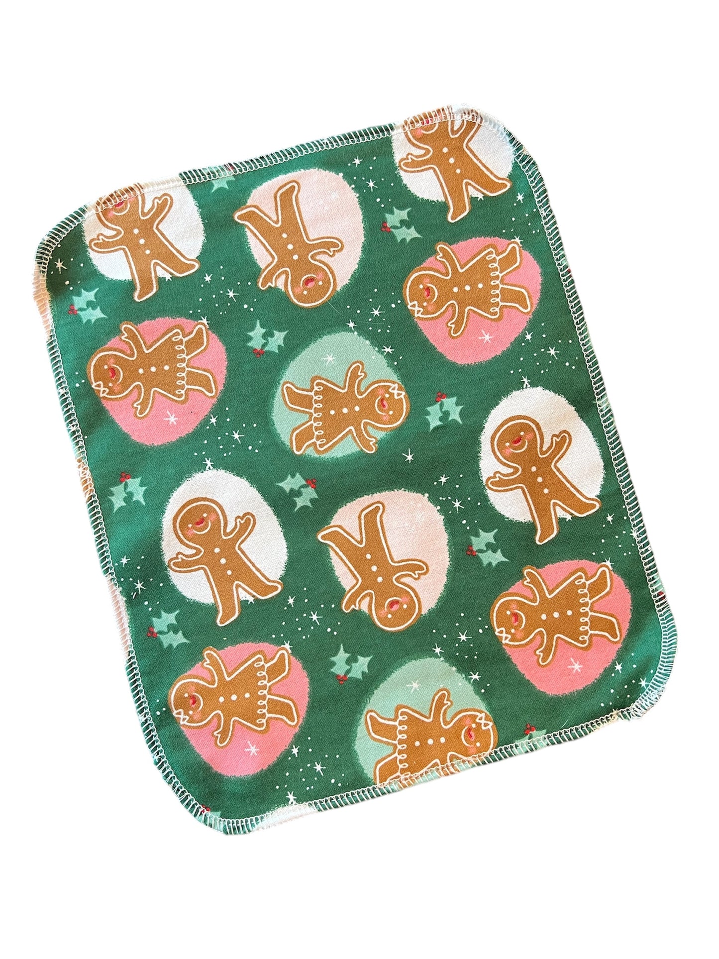 Gingerbread People 1ply flannel reusable paper towel
