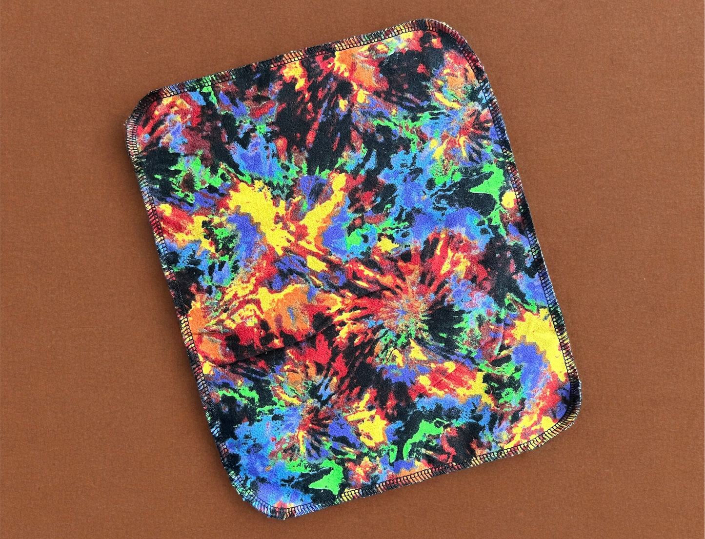 Dark Tiedye 1ply flannel reusable paper towels