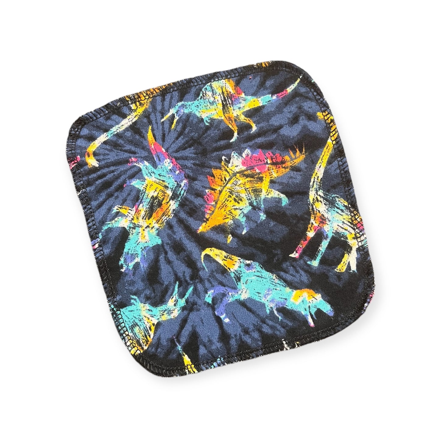 Rainbow Dinosaur 1ply flannel cloth wipes