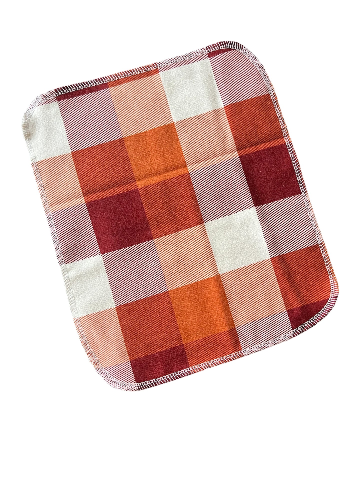Rust & Burgandy Plaid 2ply flannel reusable paper towels