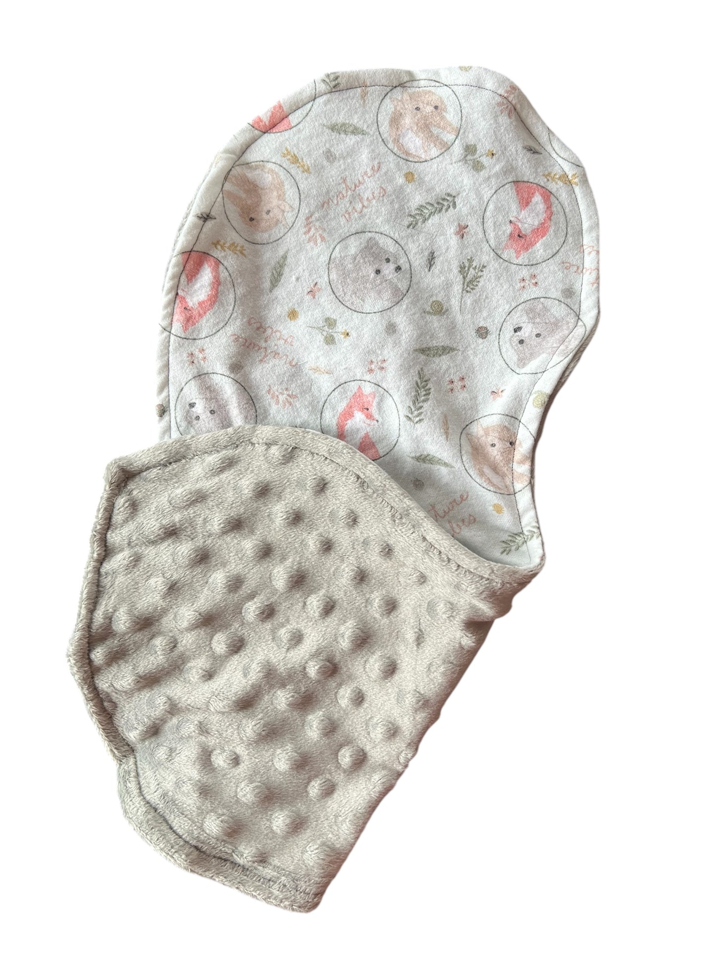 Forest Friends Minky Backed Contour Burp Cloth