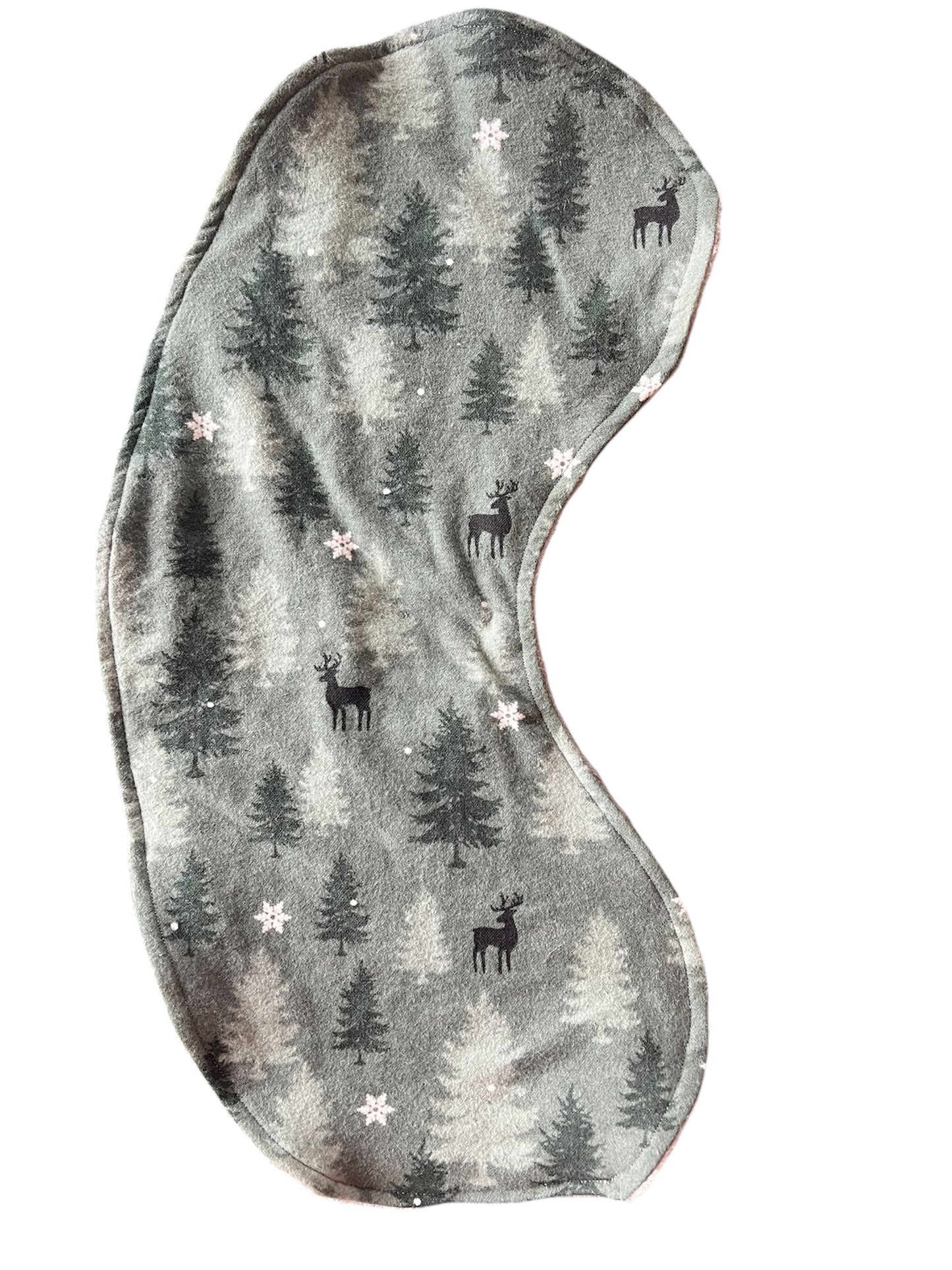 Winter forest Minky Backed Contour Burp Cloth