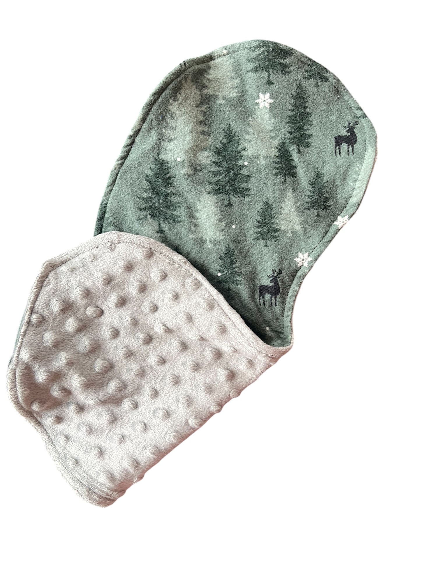 Winter forest Minky Backed Contour Burp Cloth