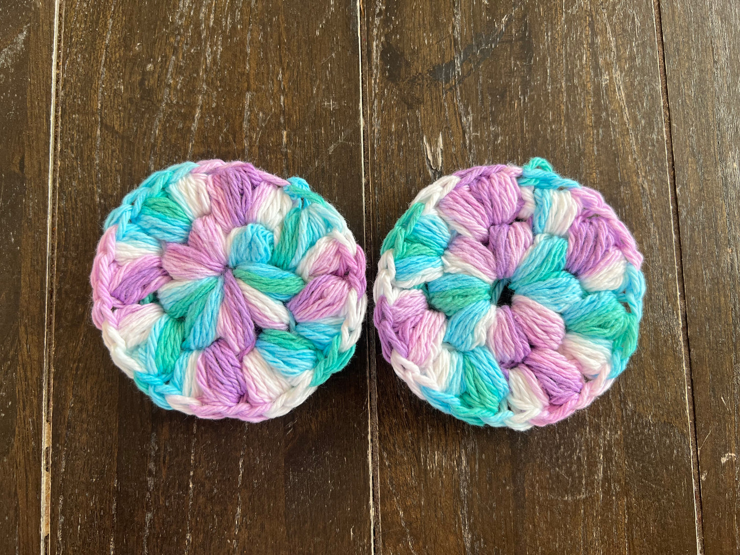 Set of Crochet cotton face Scrubbies Beachball