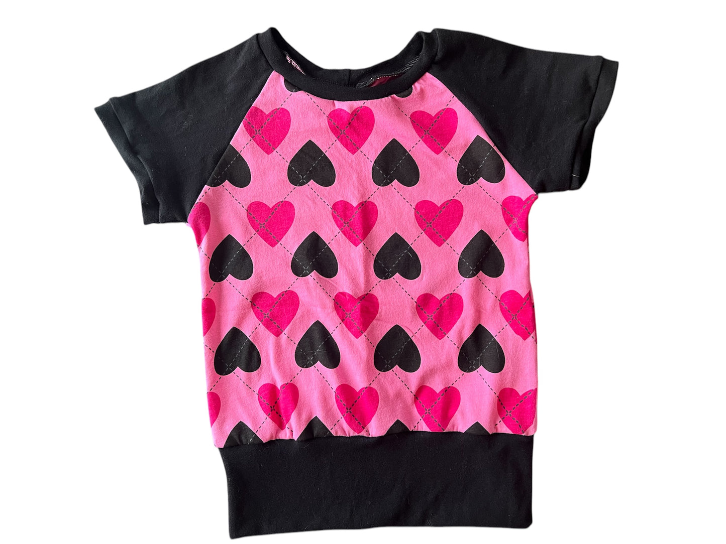 Argyle Hearts 3-6yr grow with me Tshirt