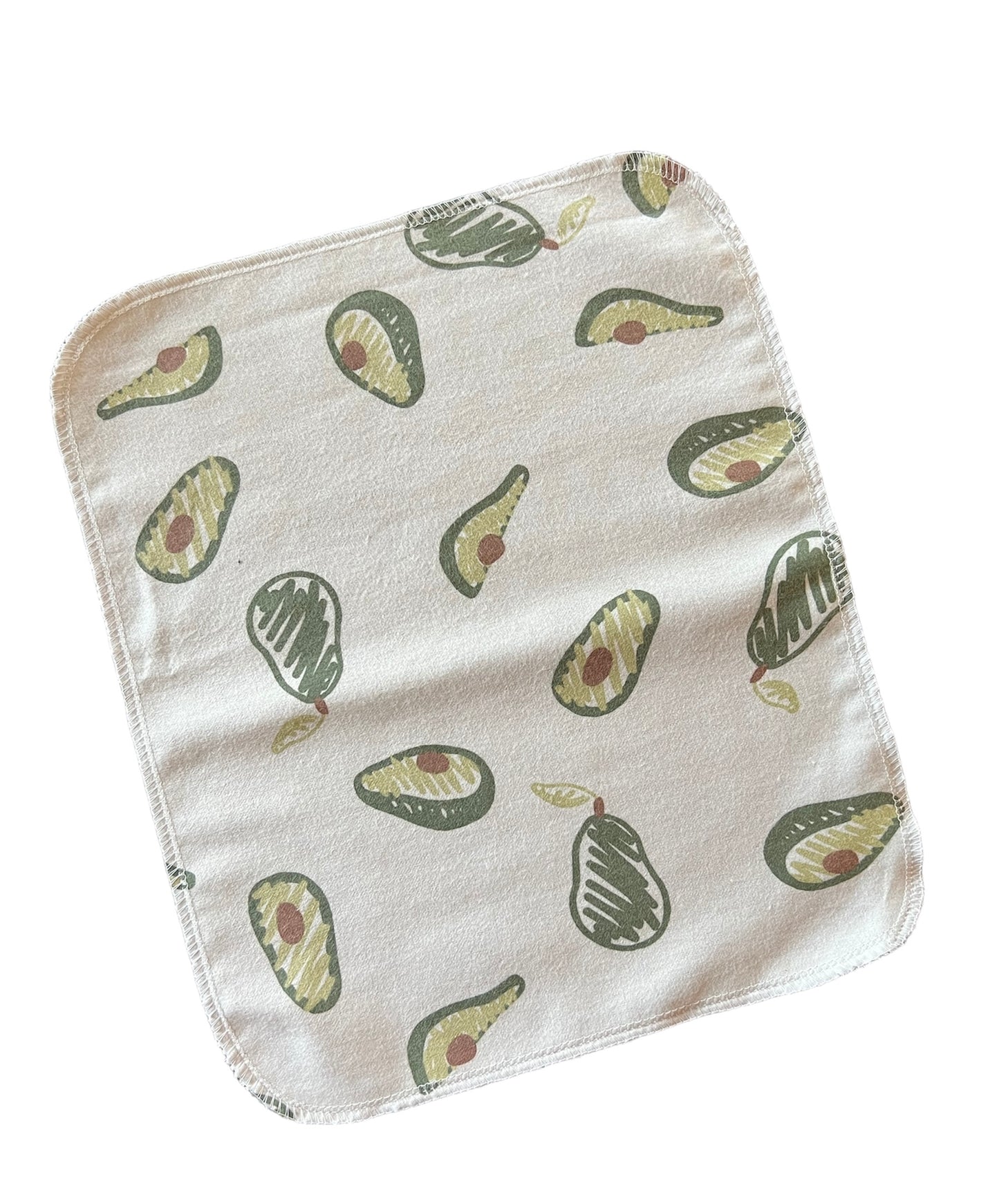 Avocado 2ply flannel reusable paper towel washrag