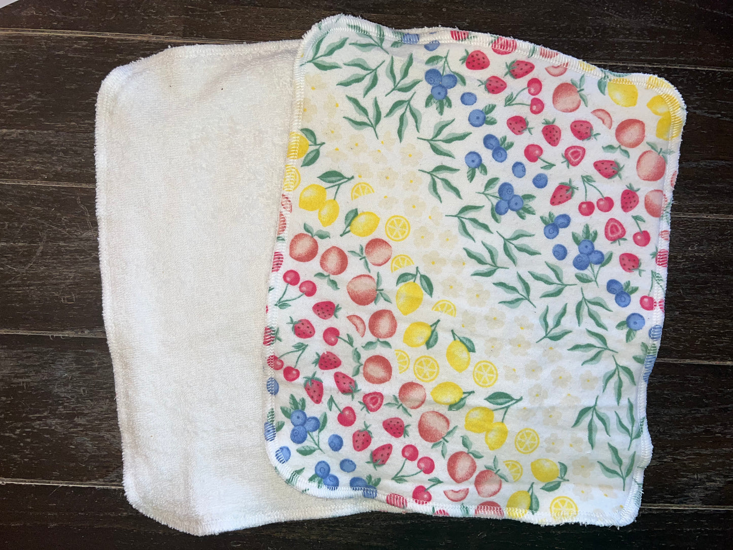 Fruit salad 2ply flannel Terry towels