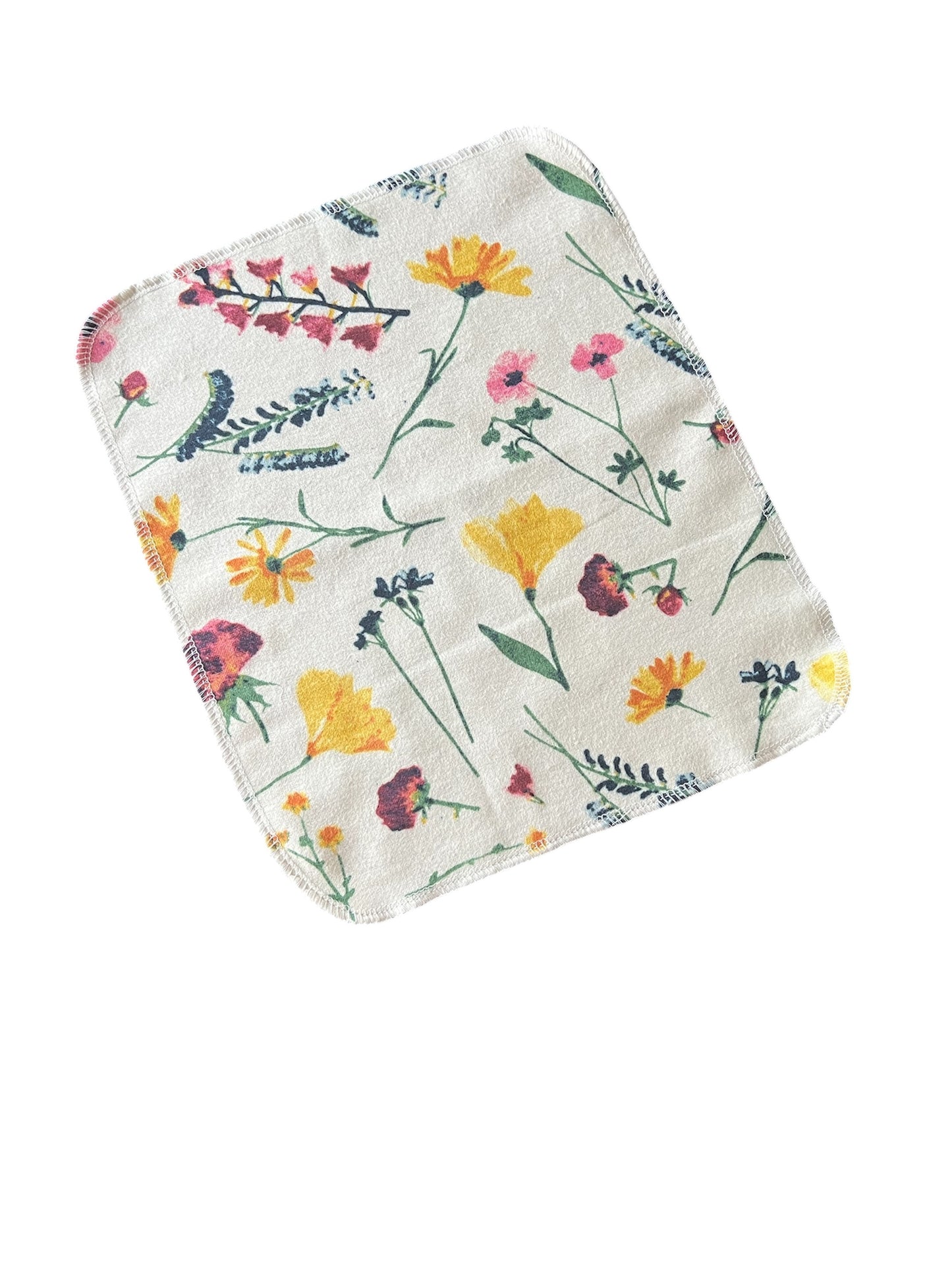 Watercolor Wildflowers 1ply flannel reusable paper towels