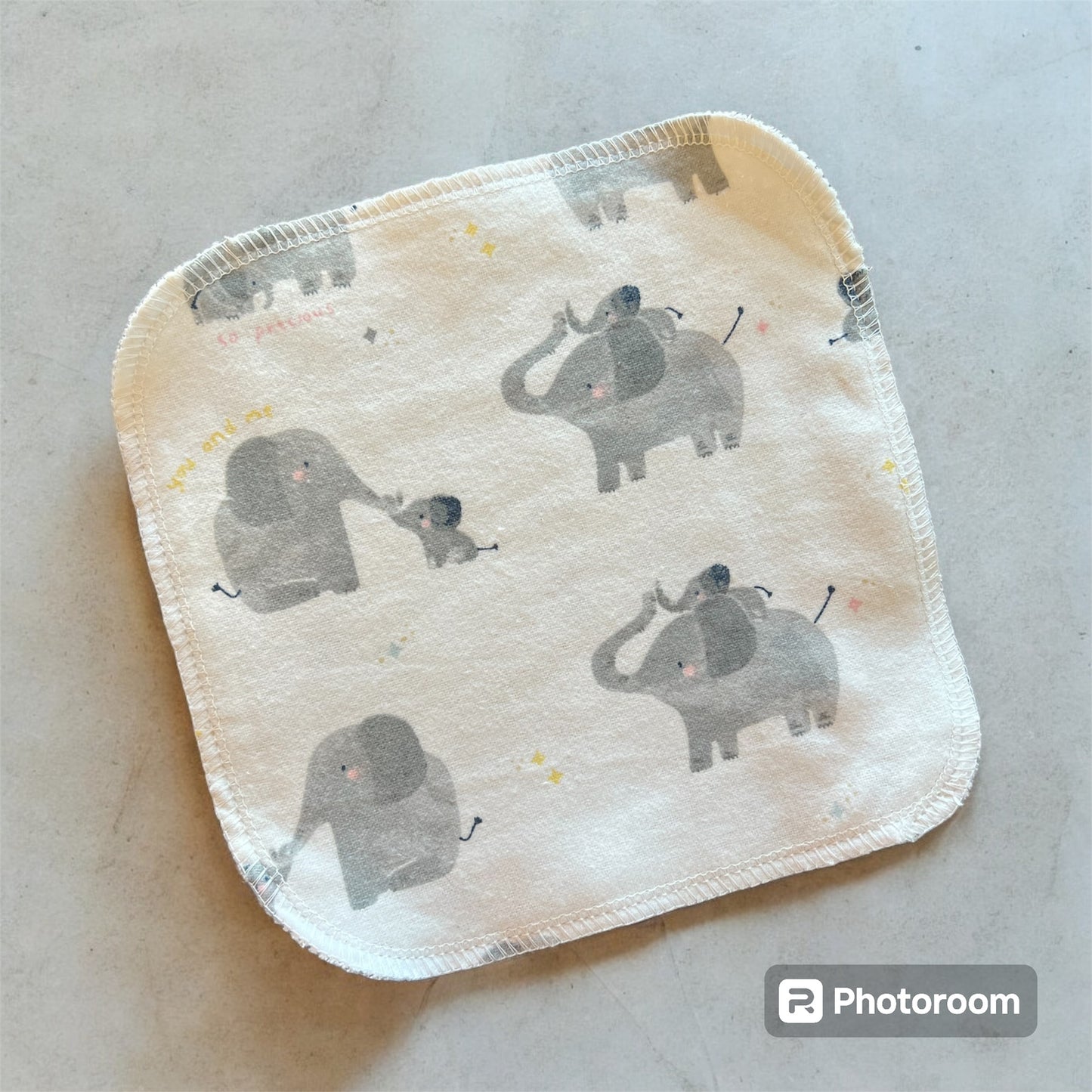 Cute Elephants 1ply flannel cloth wipes