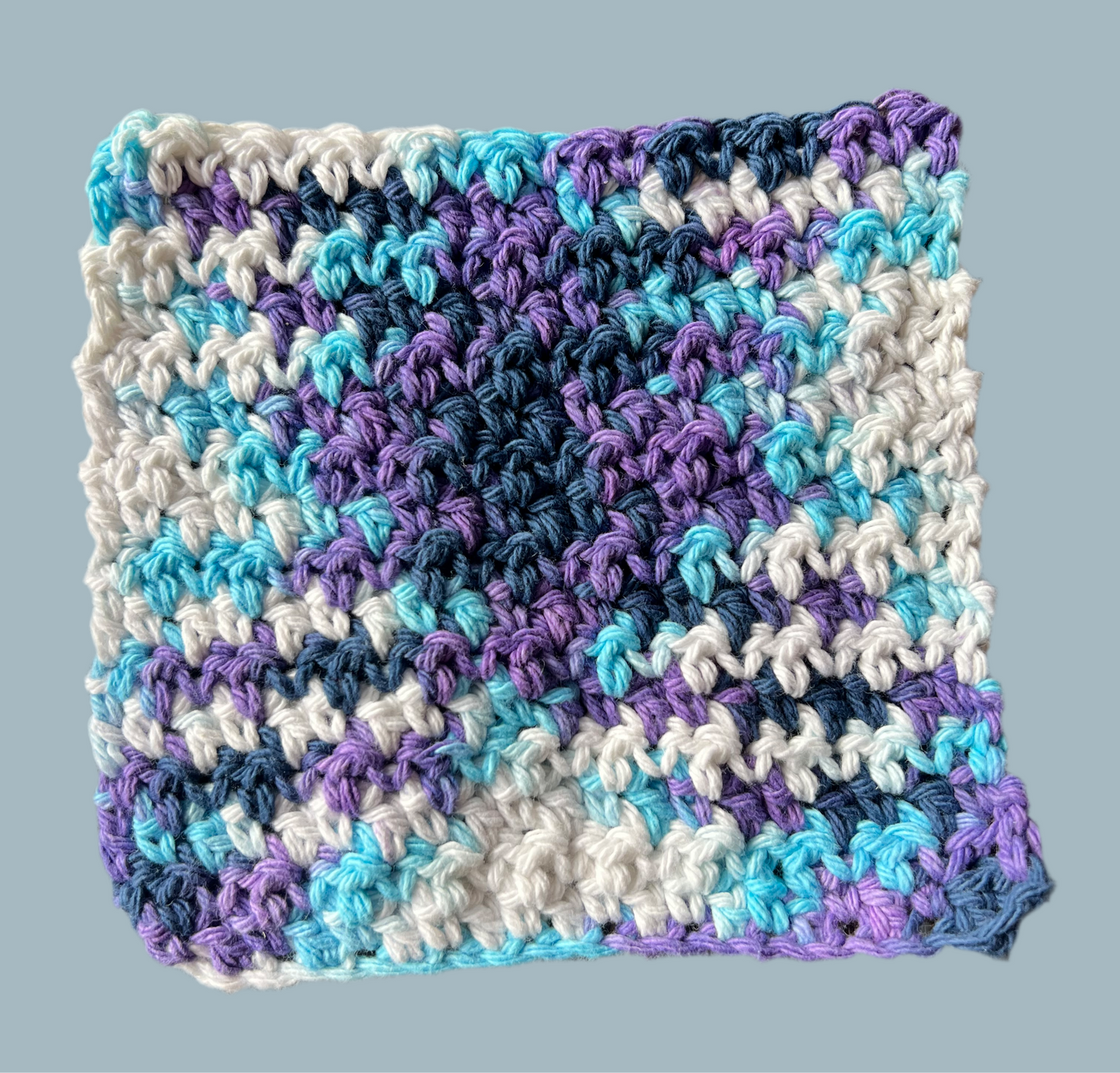 Purple Blue White Cotton Washcloth