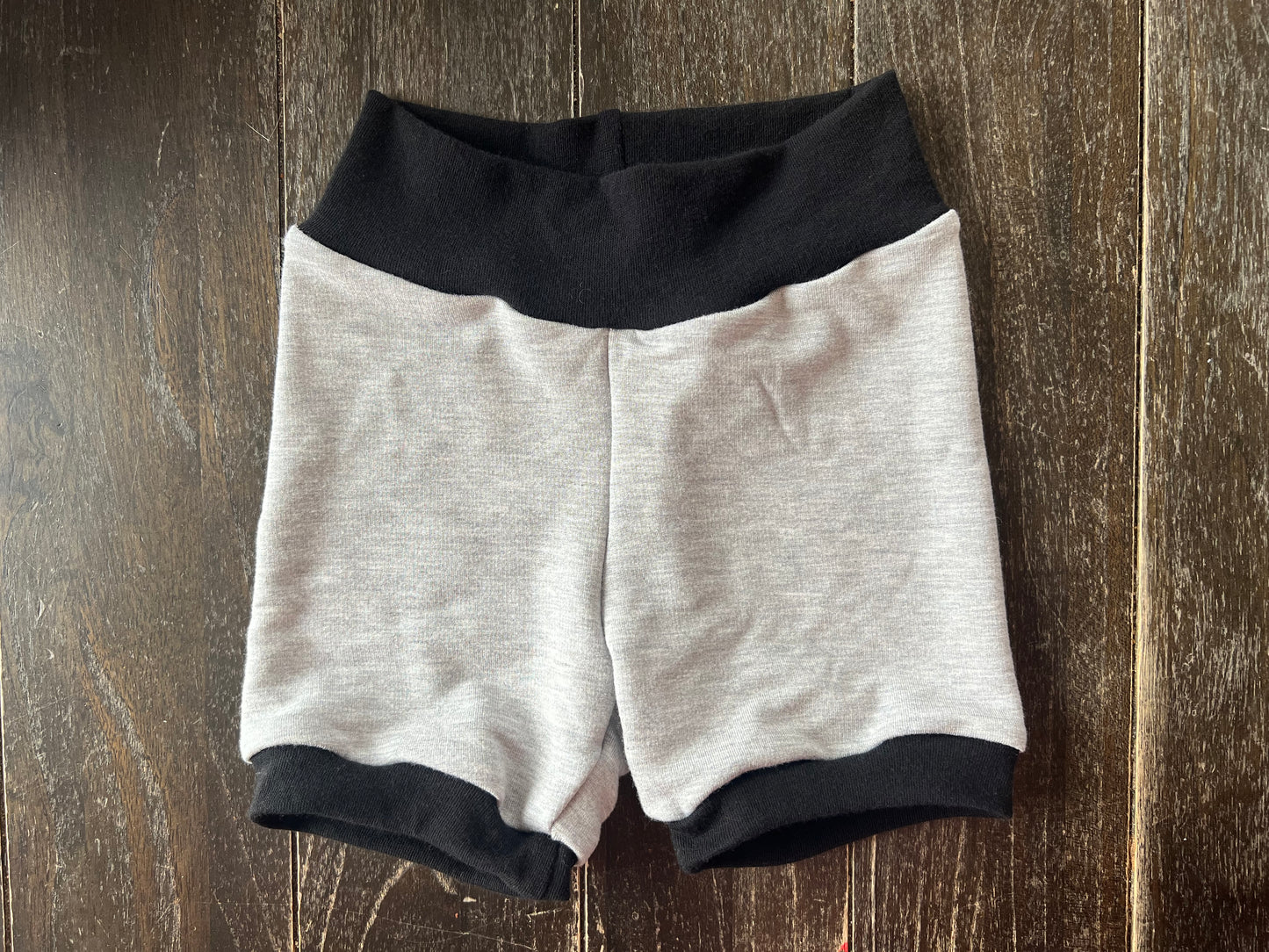 Heather & Black 3-12m Shorts grow with me