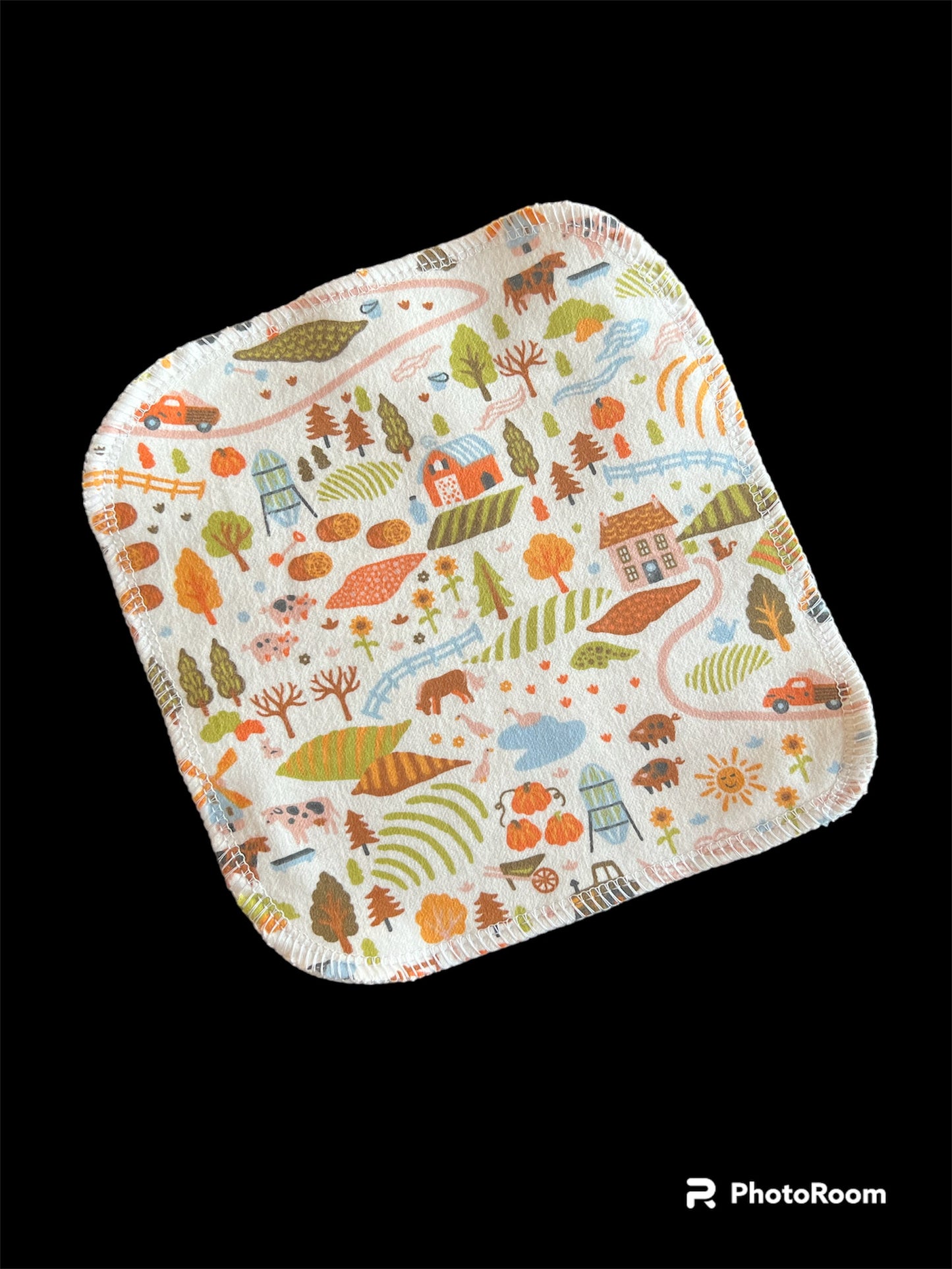 Farm theme 2ply flannel cloth wipes