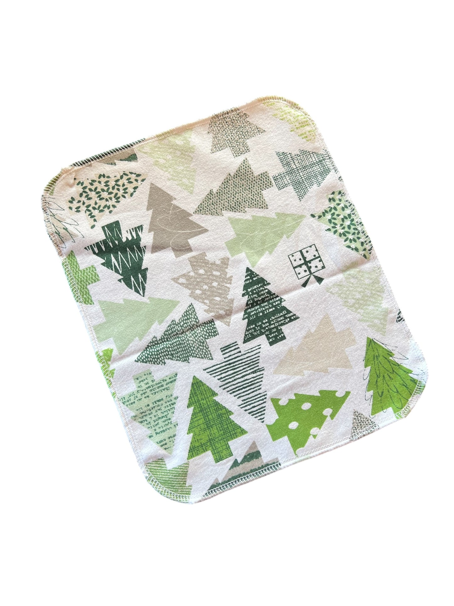 Cut out Christmas Trees 1ply flannel reusable paper towels cloth napkins