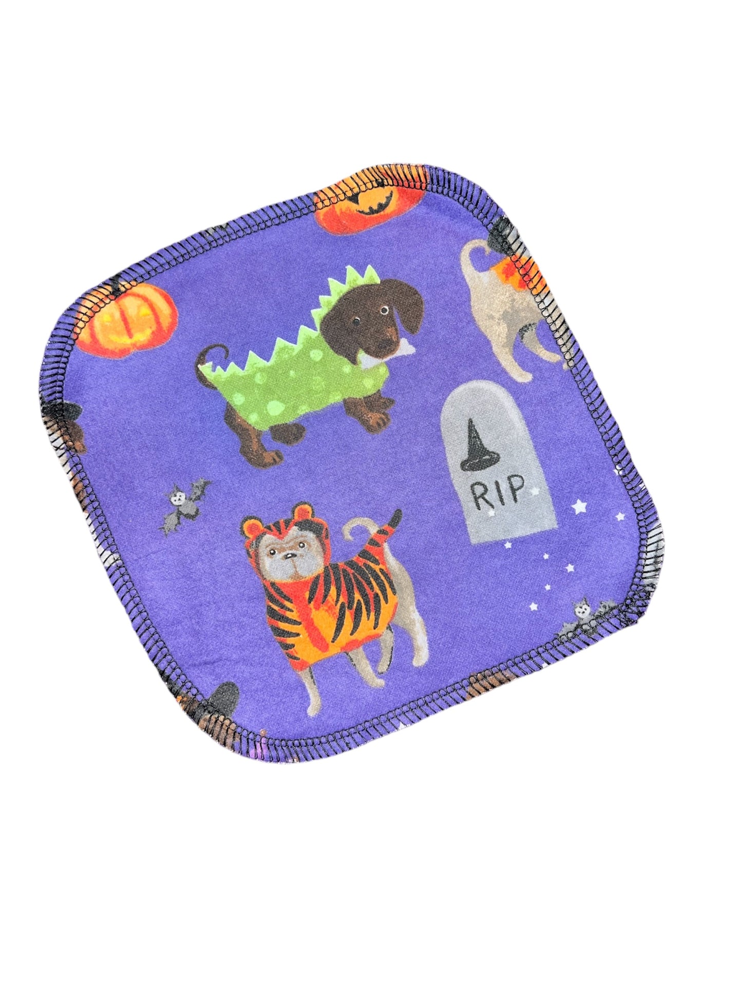 Halloween Dog 1ply flannel cloth wipes
