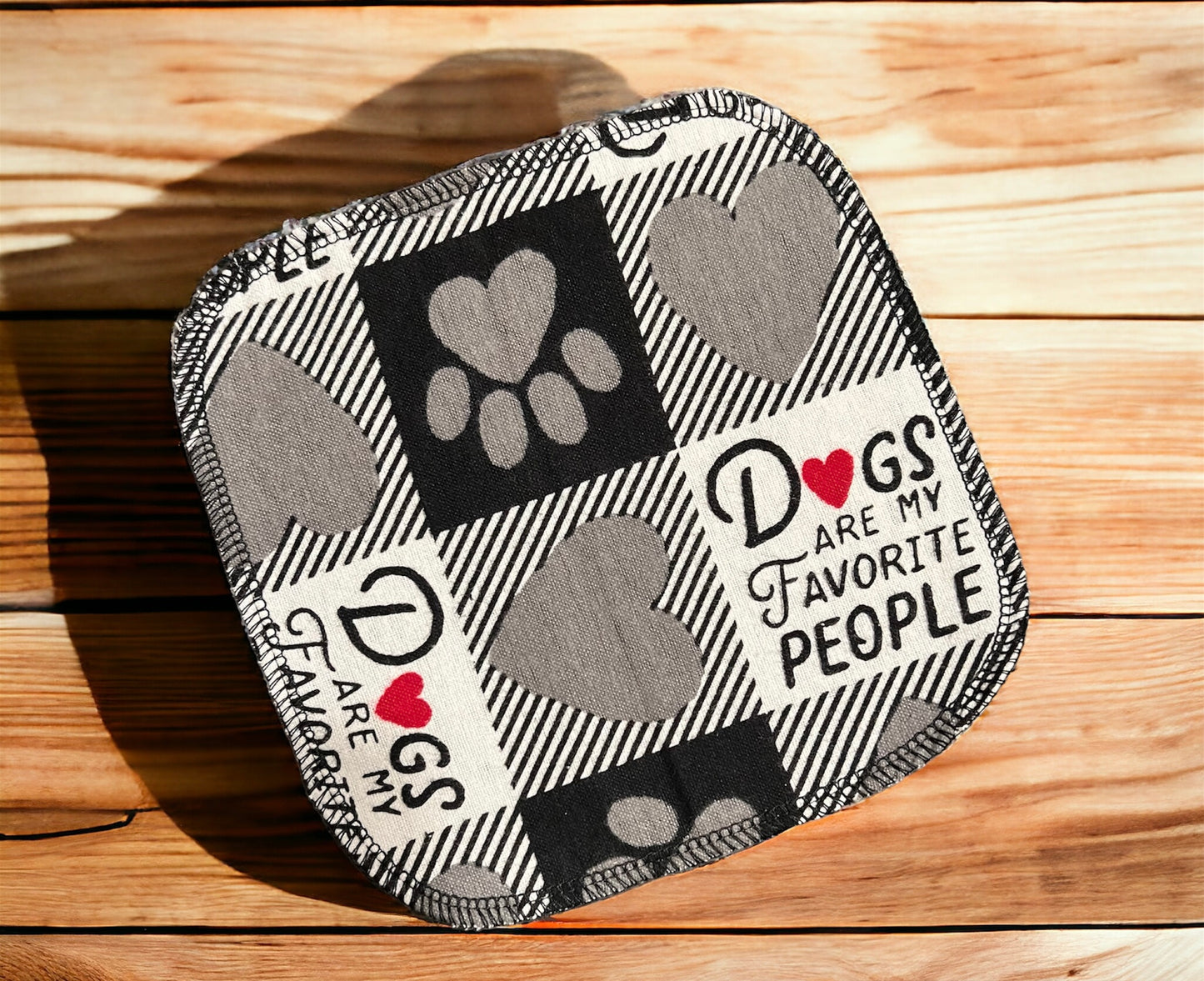 Dogs are My Favorite 1ply flannel cloth wipes