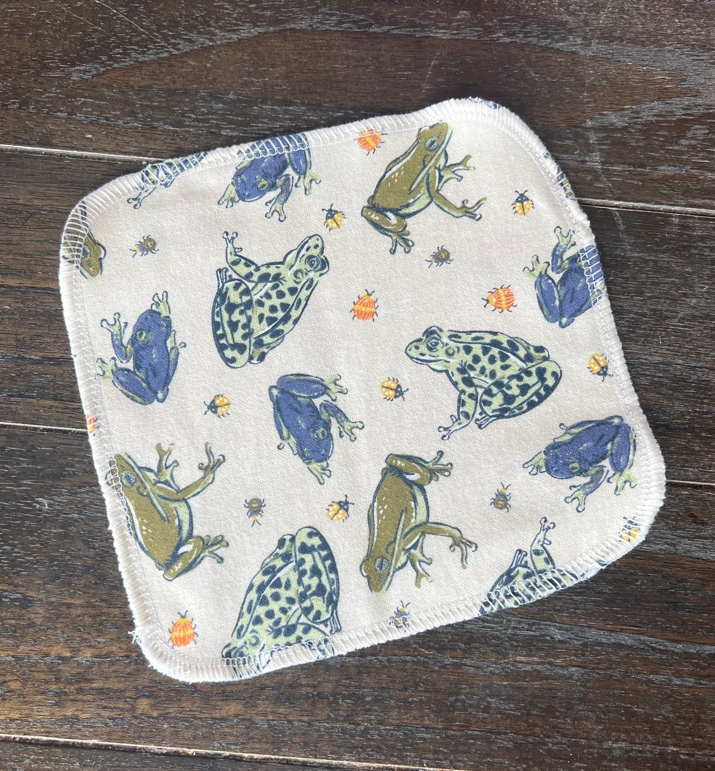 Frogs & Bugs 2ply flannel cloth wipes