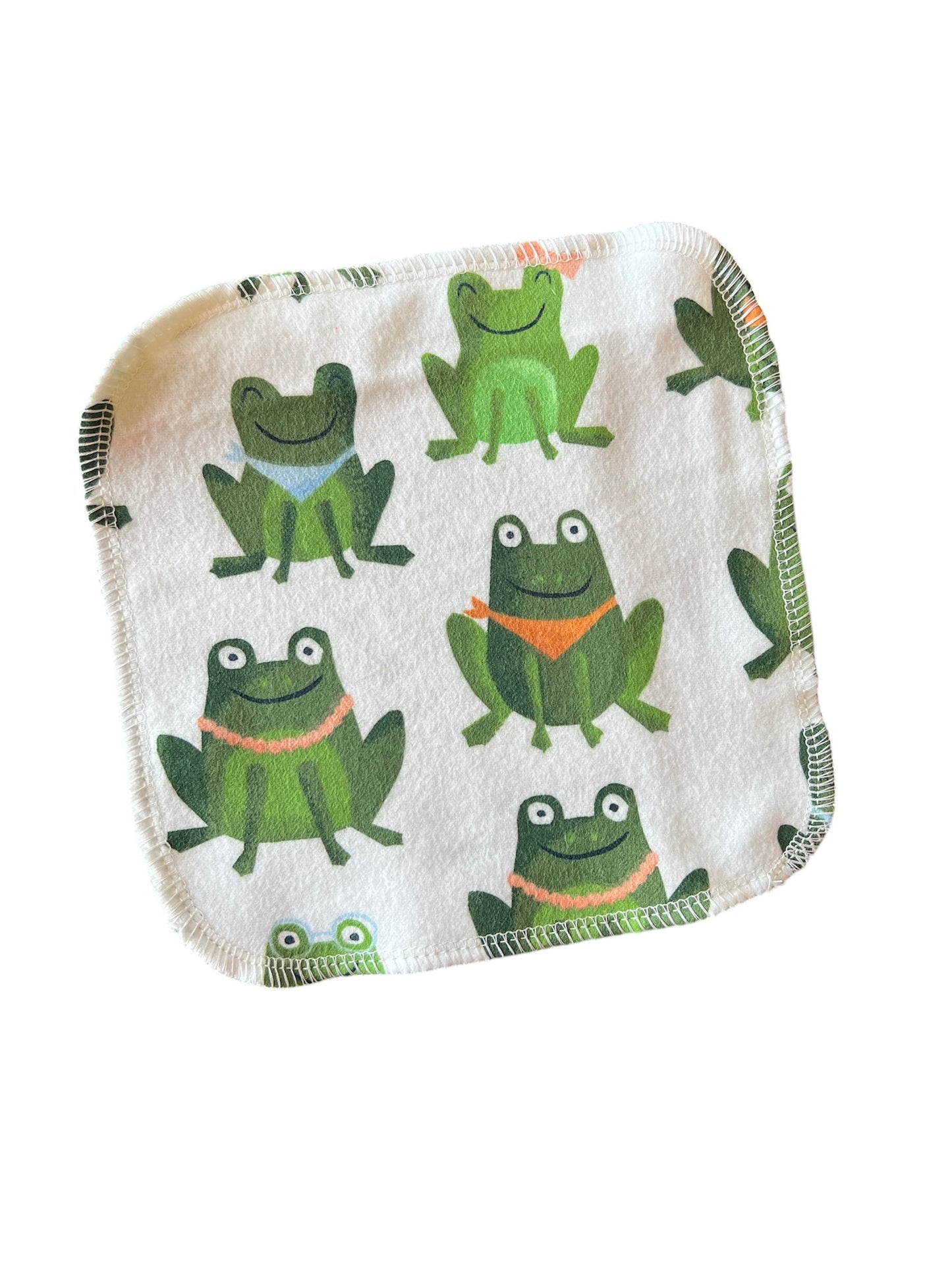 Cute Frogs 2ply flannel cloth wipes
