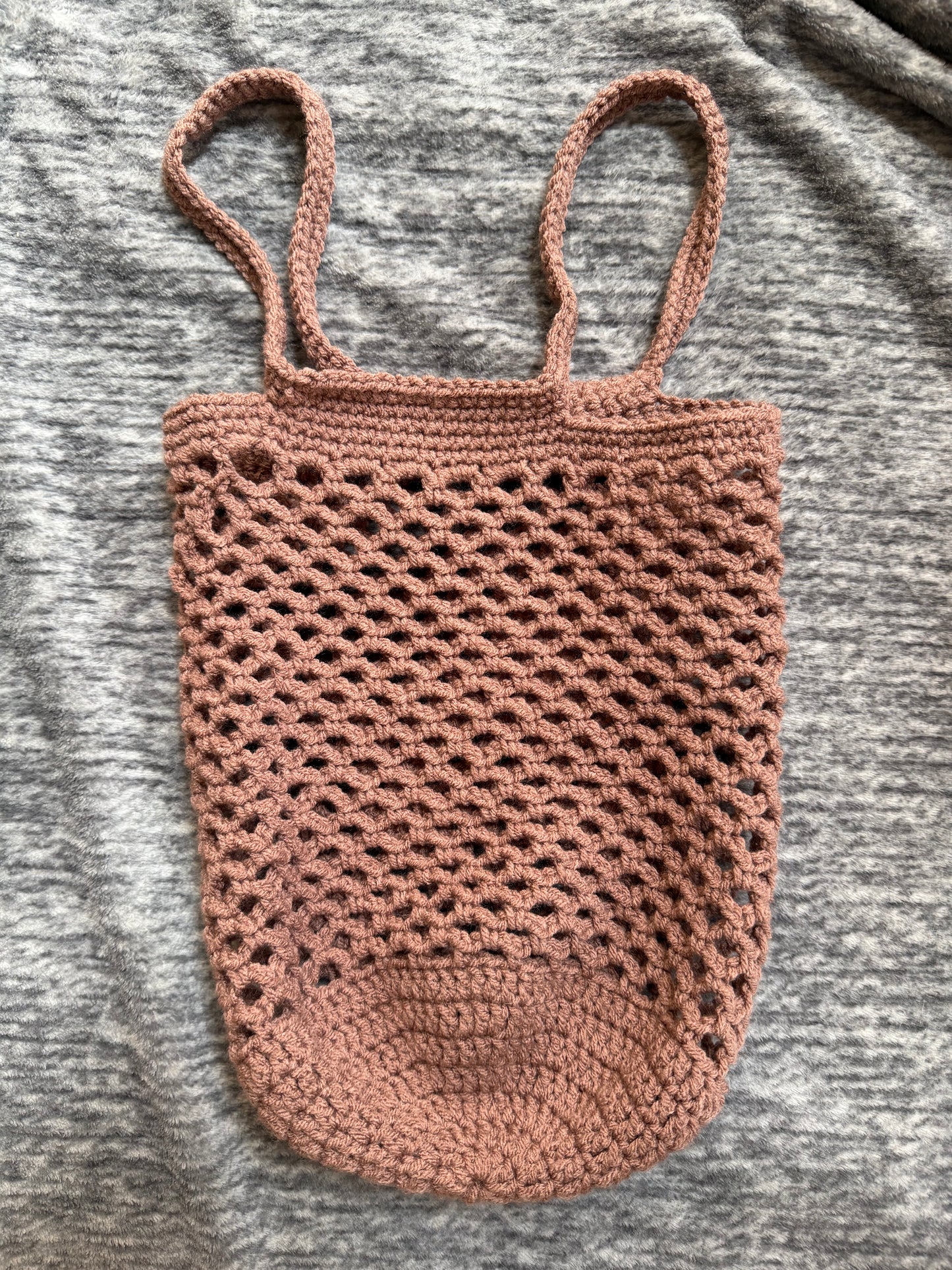 Lightweight Crochet Market Bag Large ( light brown)