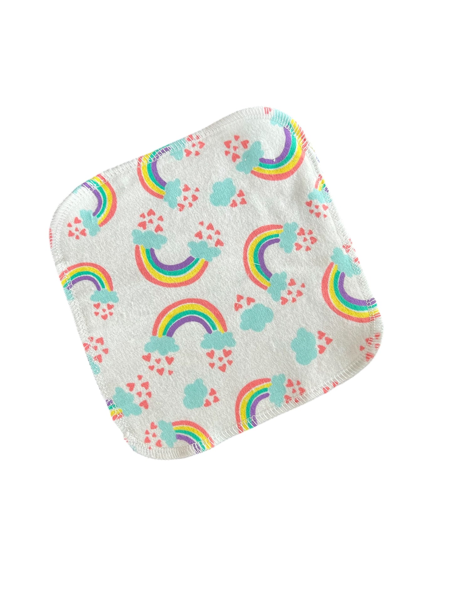 Rainbows 2ply flannel cloth wipes