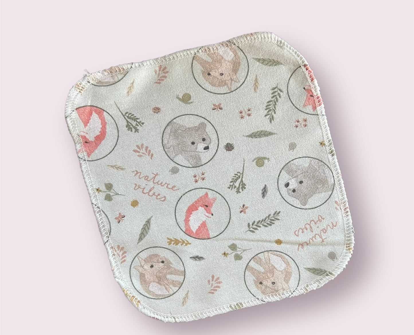 Nature Forest Animals 2ply flannel cloth wipes