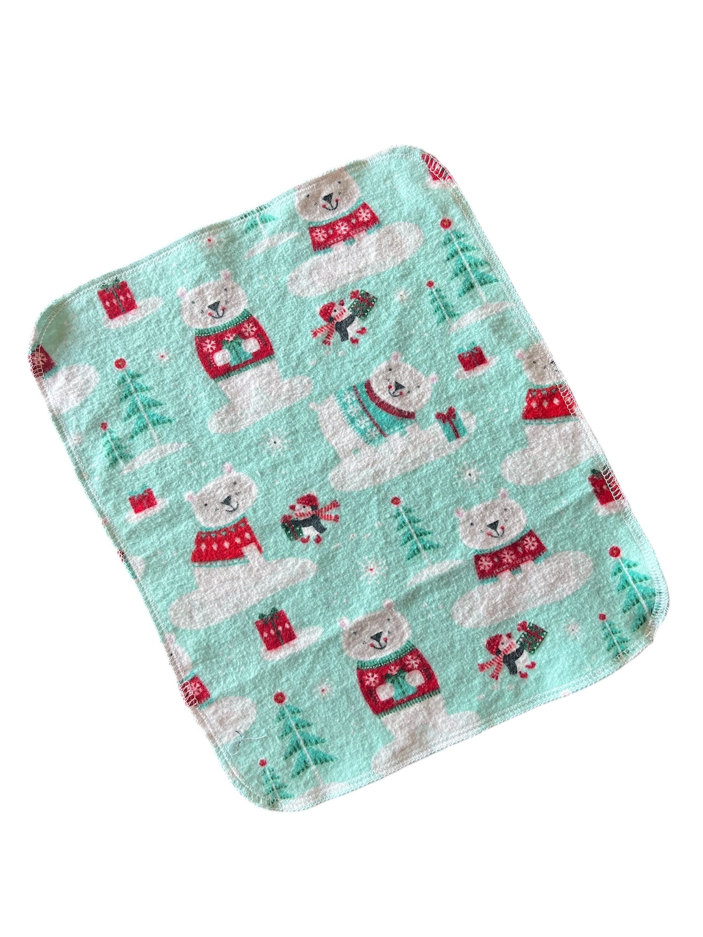 Polar Bears 1ply flannel reusable paper towel