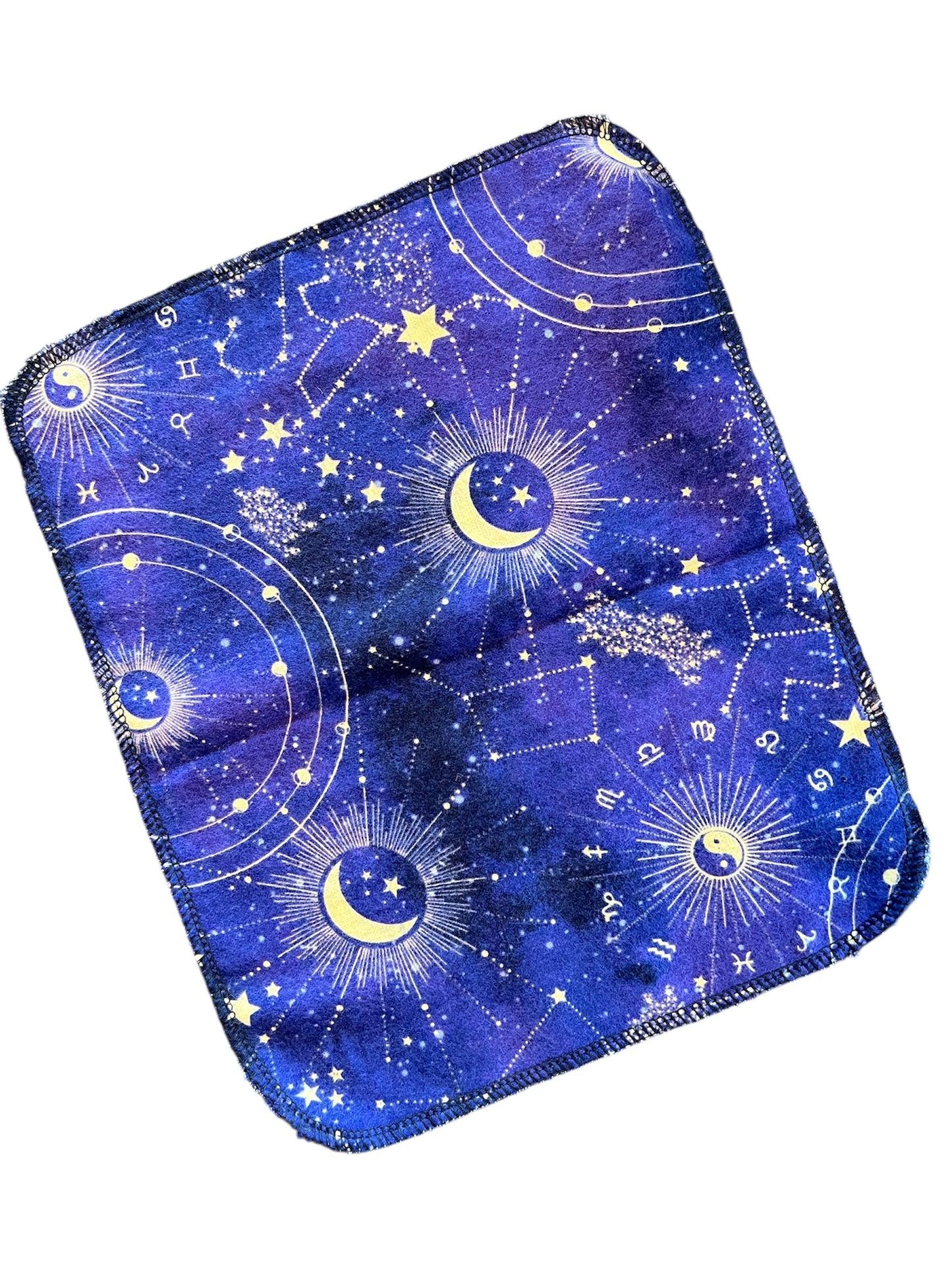 Celestial Constellation on Purple 1ply flannel reusable paper towel