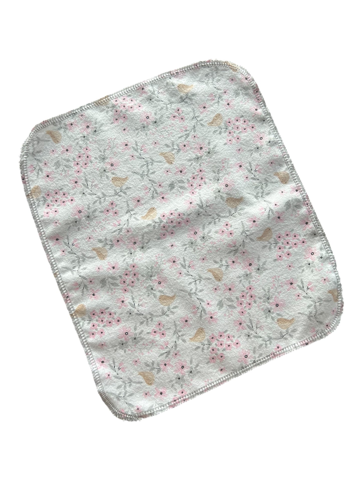 Dainty Floral Birds 1ply flannel reusable paper towel