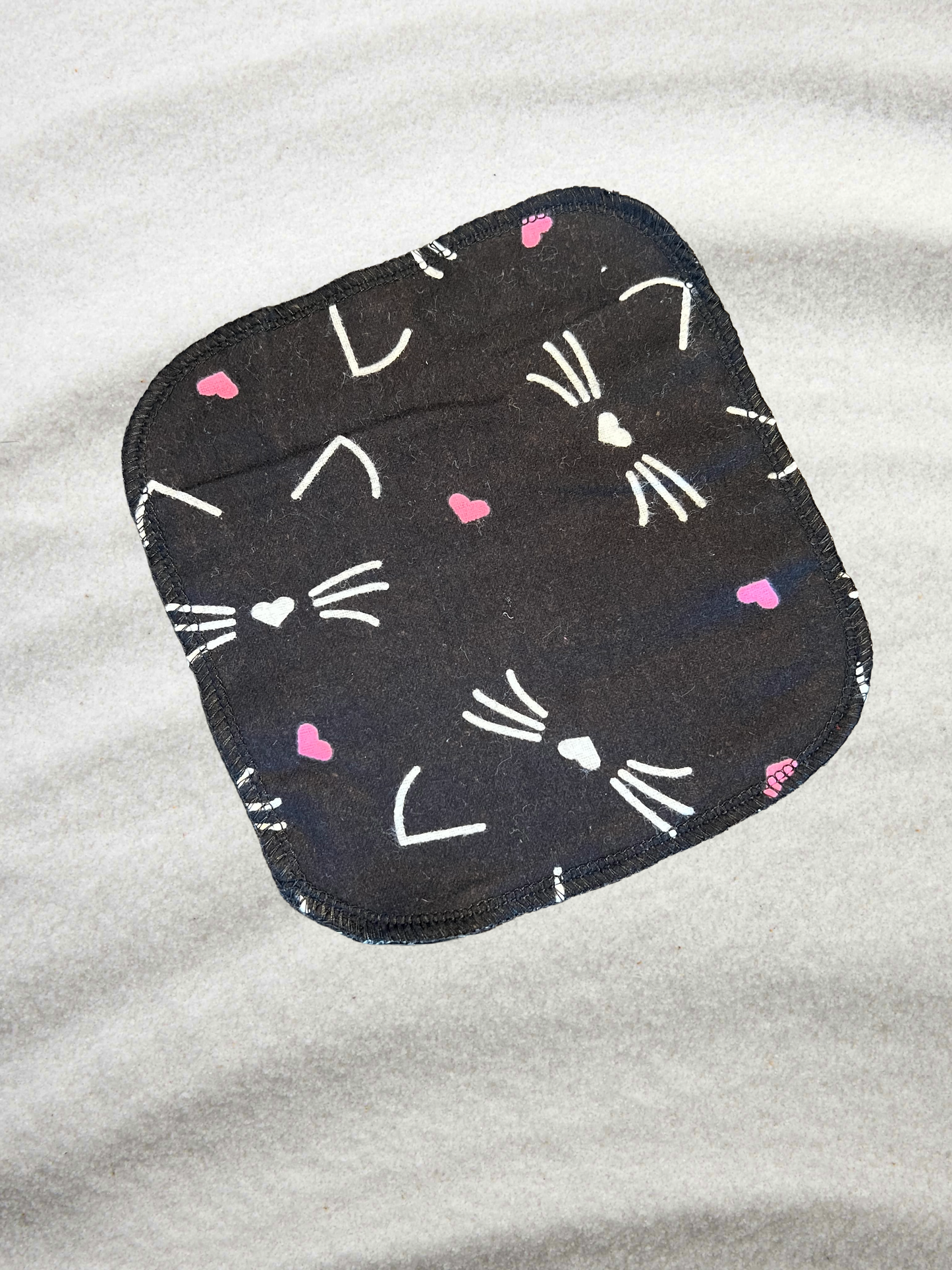 Cat Faces 1ply flannel cloth wipes