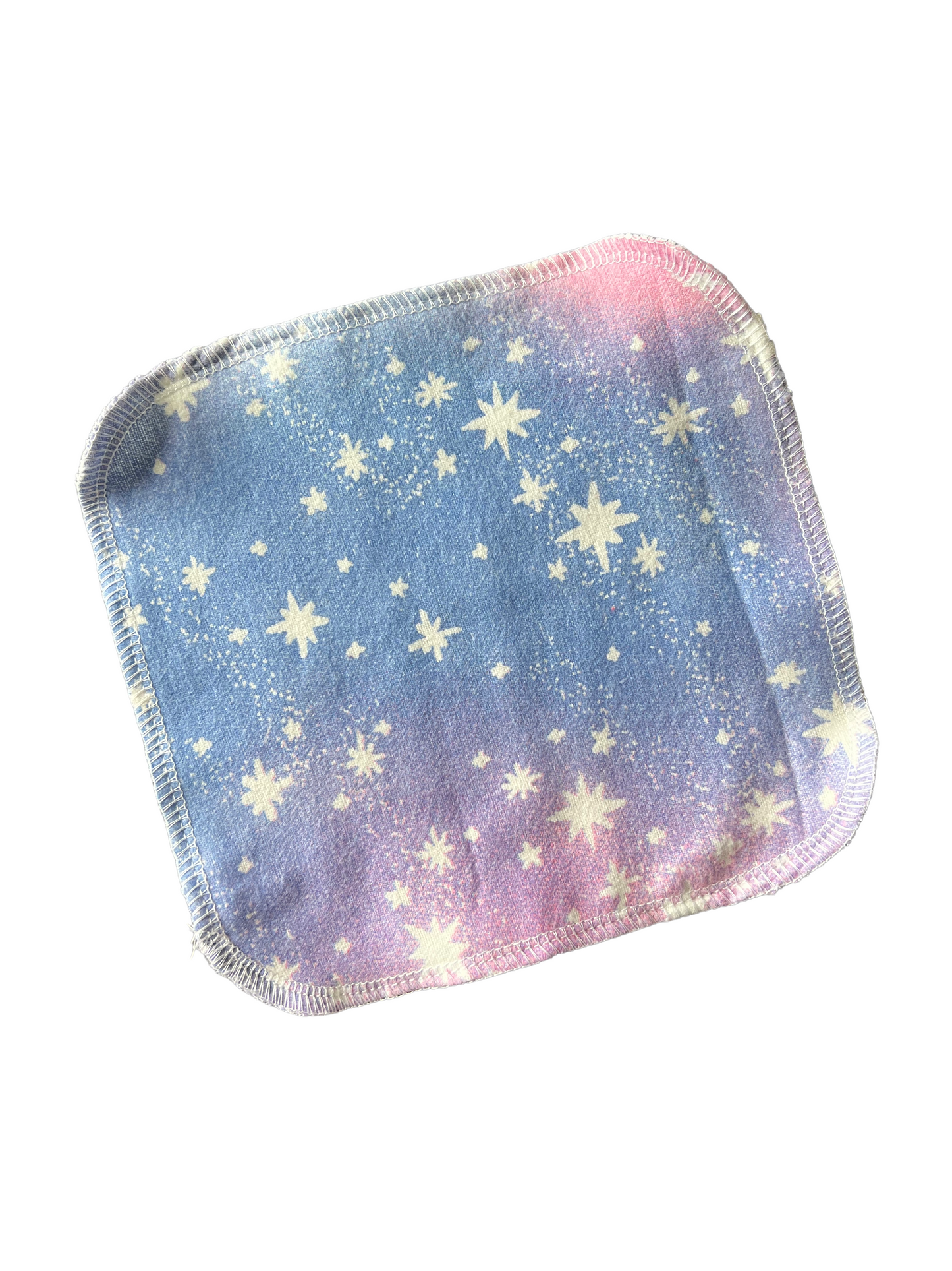 Stars on Pastel Tie Dye 2ply flannel cloth wipes