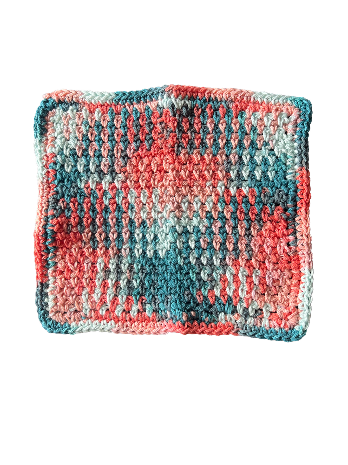 XXL Peach & Green Cotton Washcloth