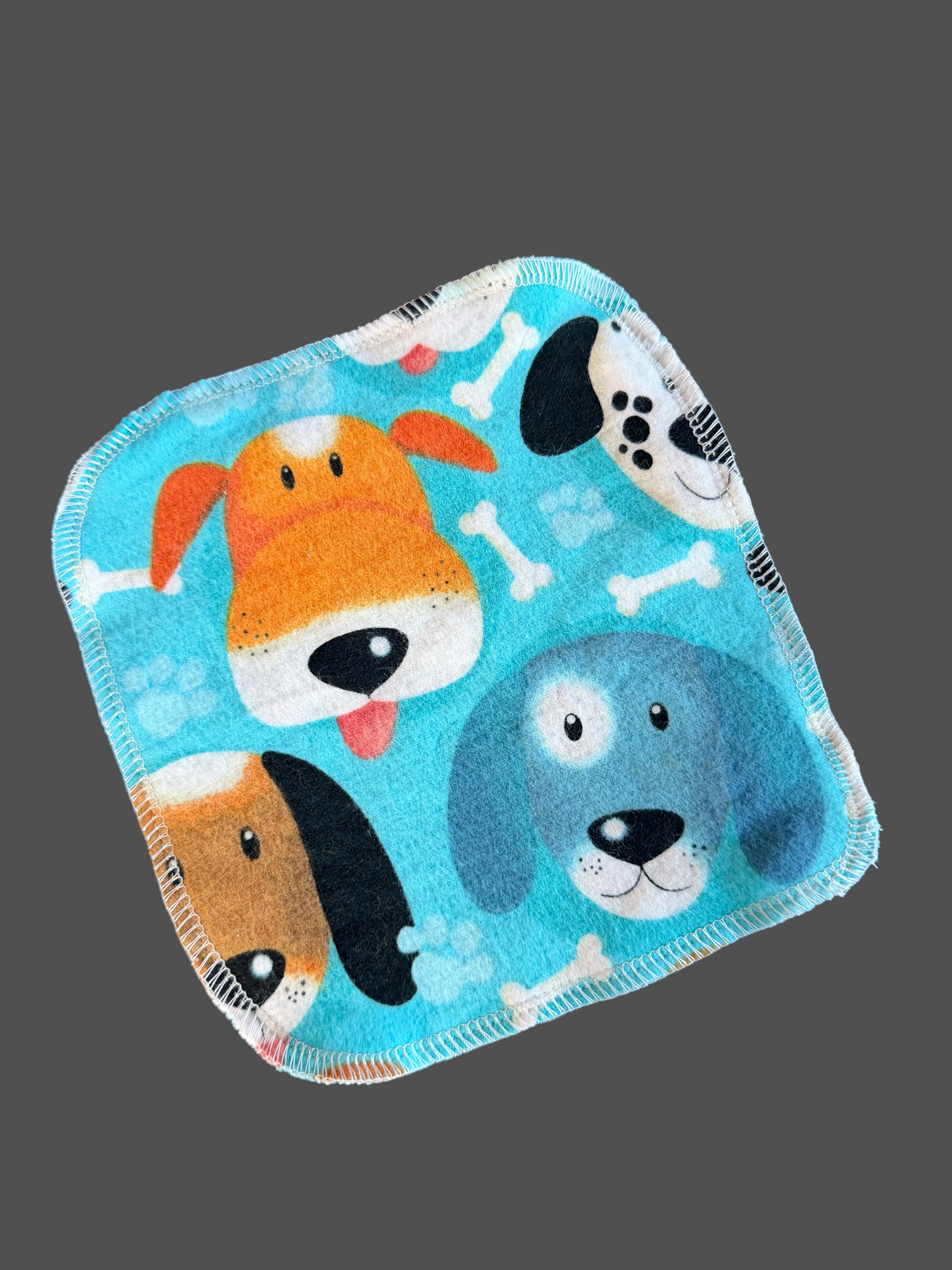 Cute Dogs 2ply flannel cloth wipes