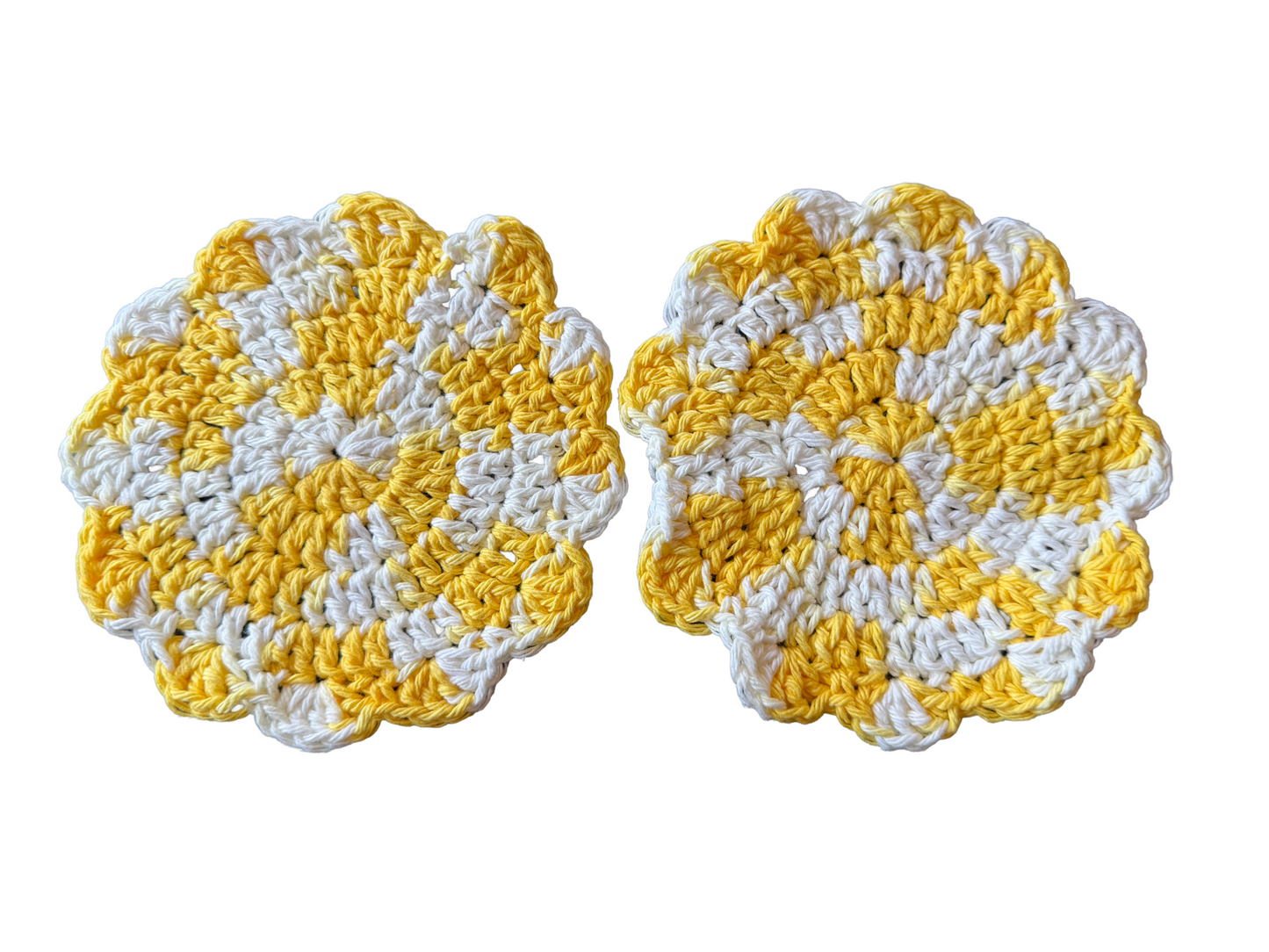 Yellow & White Flower Mug Rug Set
