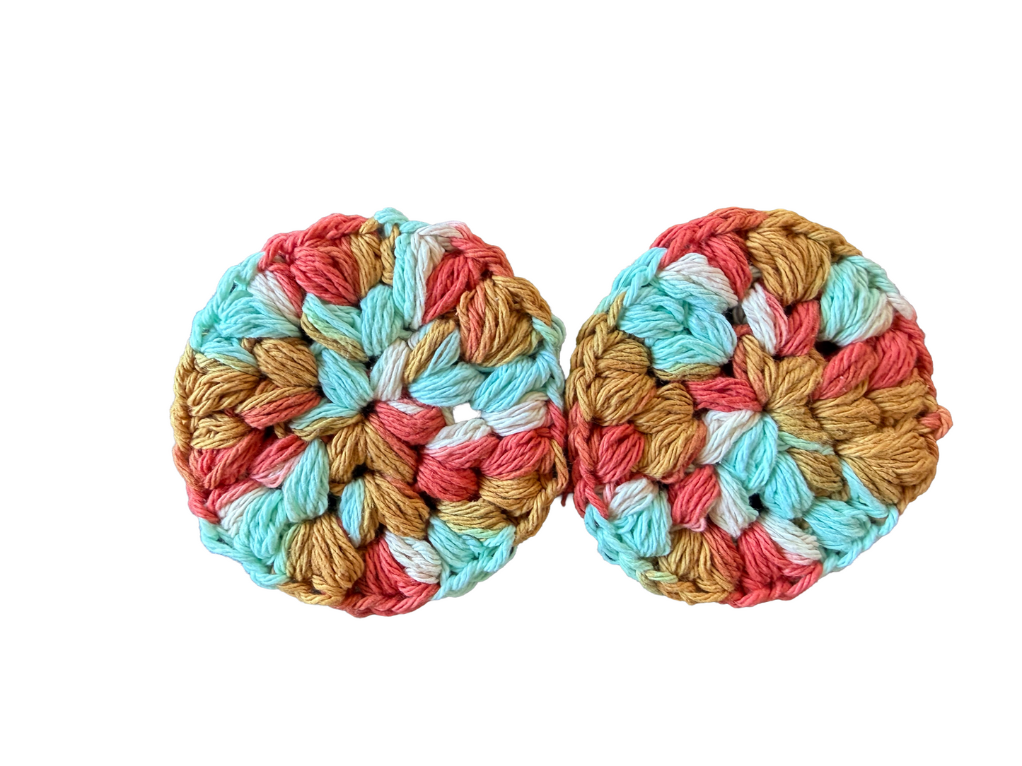 Set of Crochet cotton face Scrubbies Earth Tone
