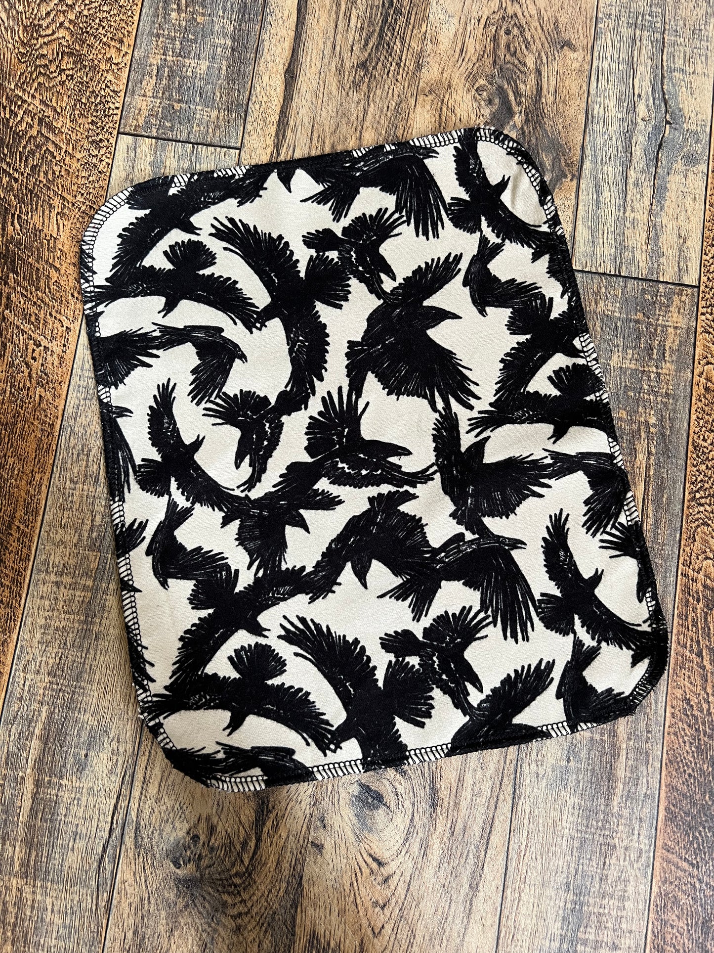 Ravens Crows 1ply flannel reuseable paper towels