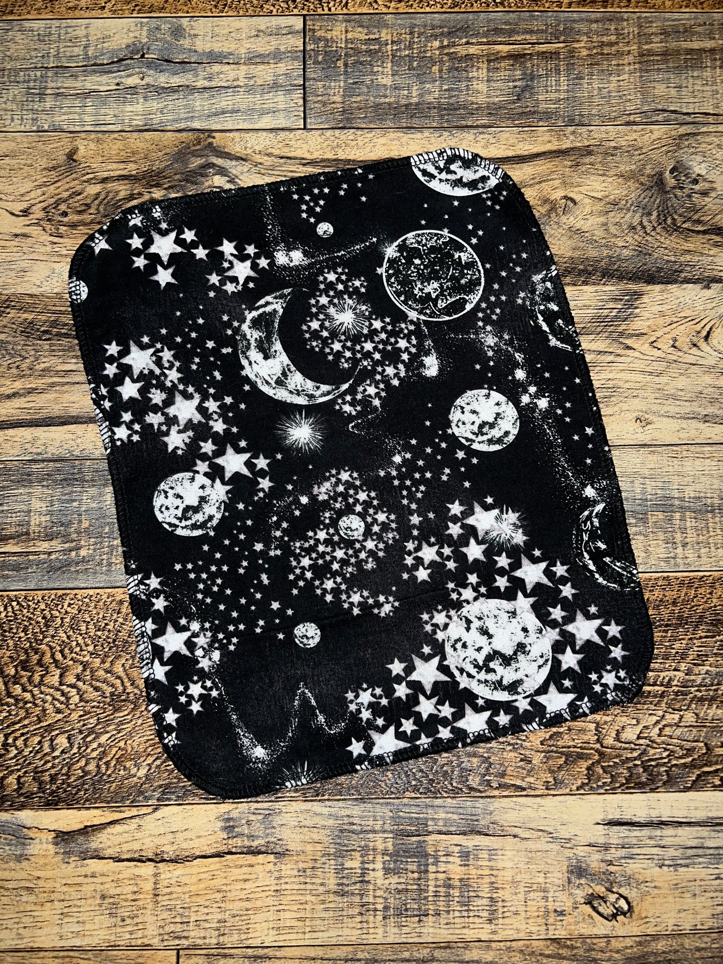 Moons & Stars 1ply flannel reusable paper towels