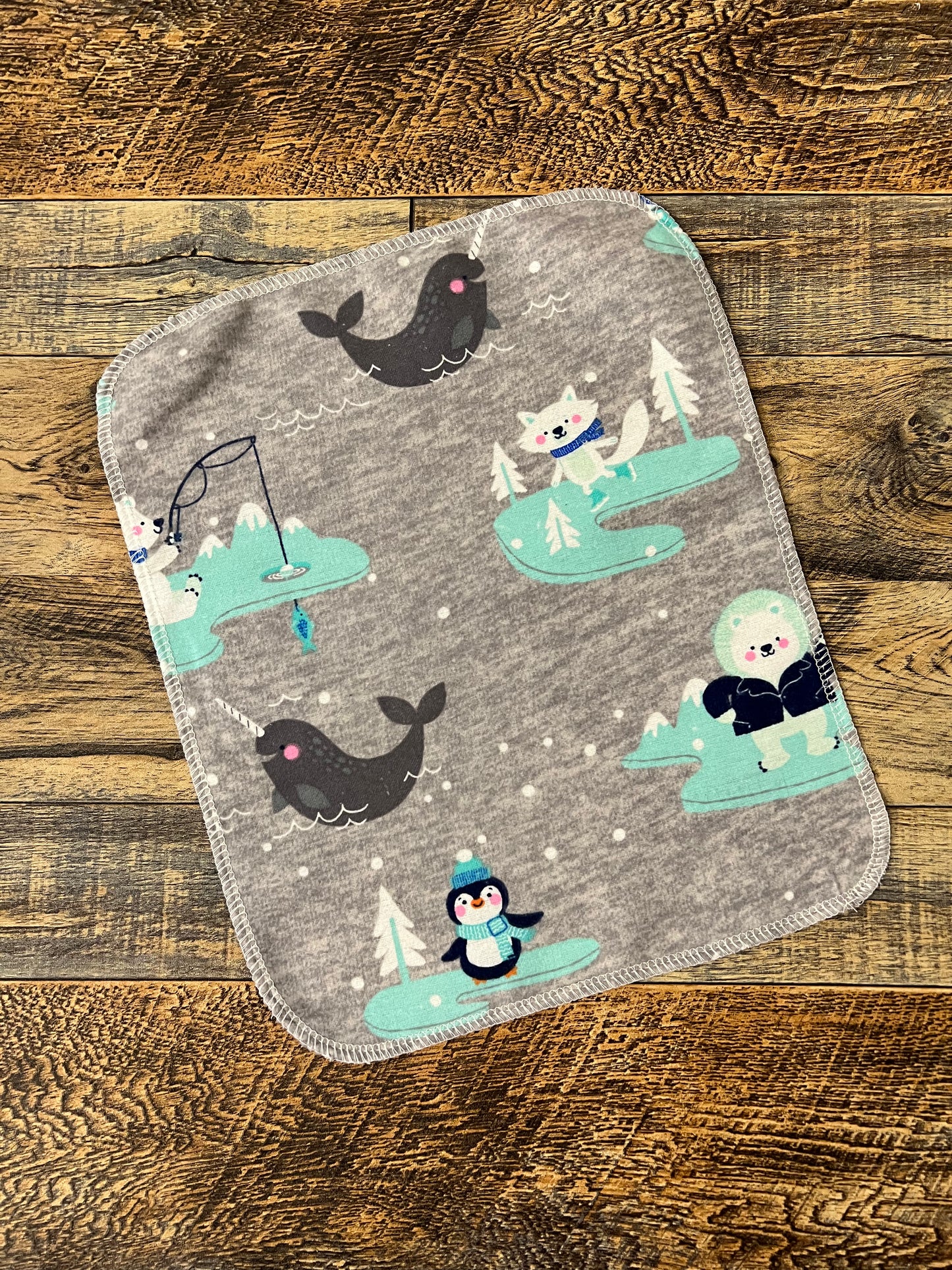 Arctic Animals 1ply flannel reusable paper towels