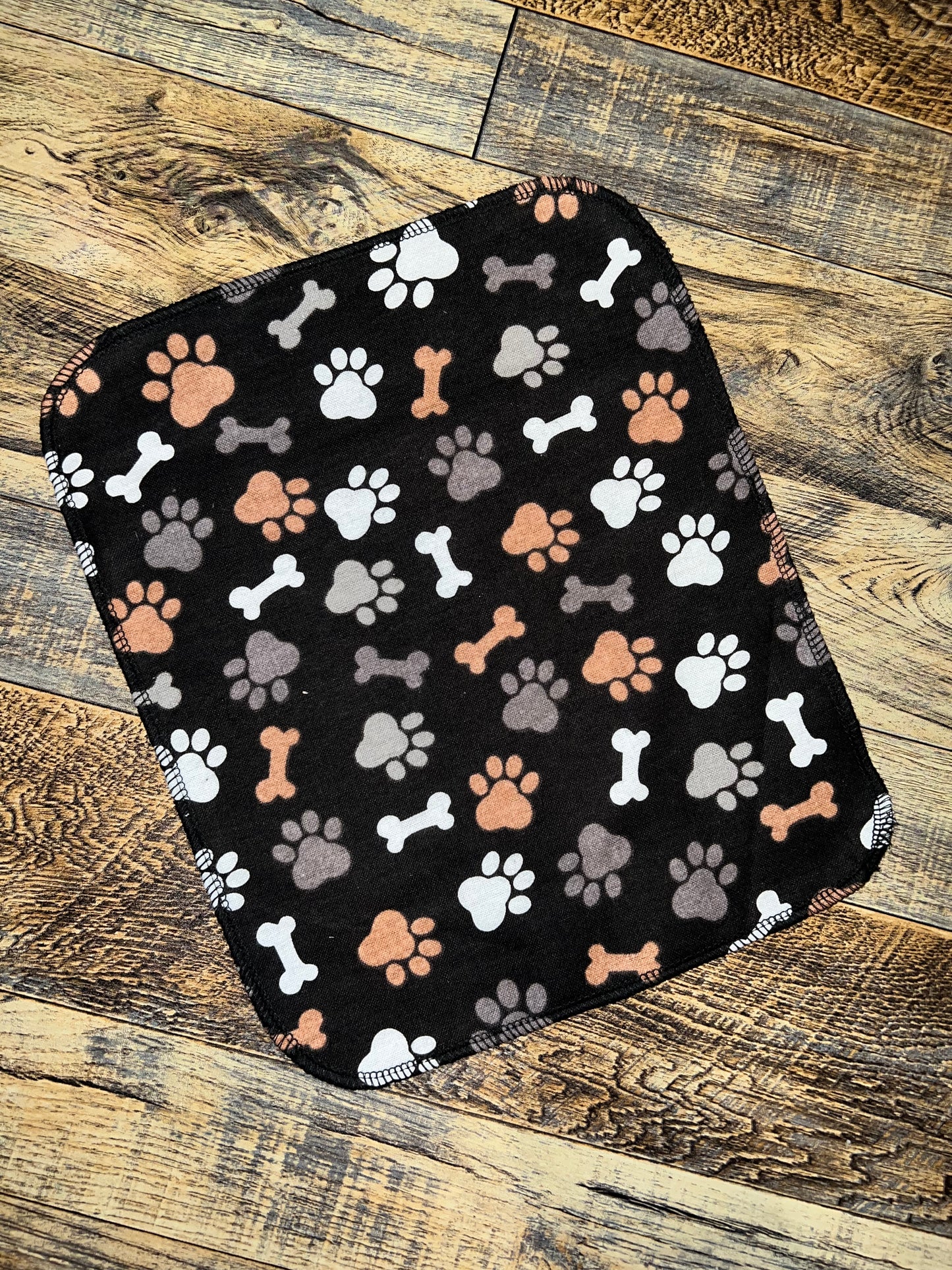 Paw Print 1ply flannel reuseable paper towels
