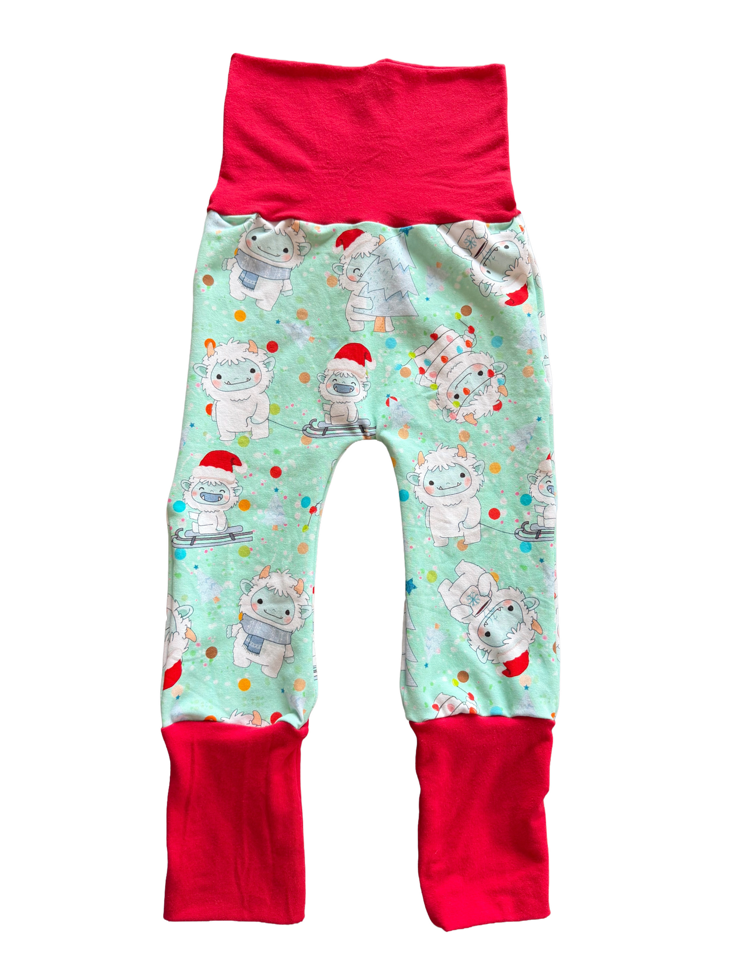 Christmas Yeti 12m-3t Maxaloones grow with me pants
