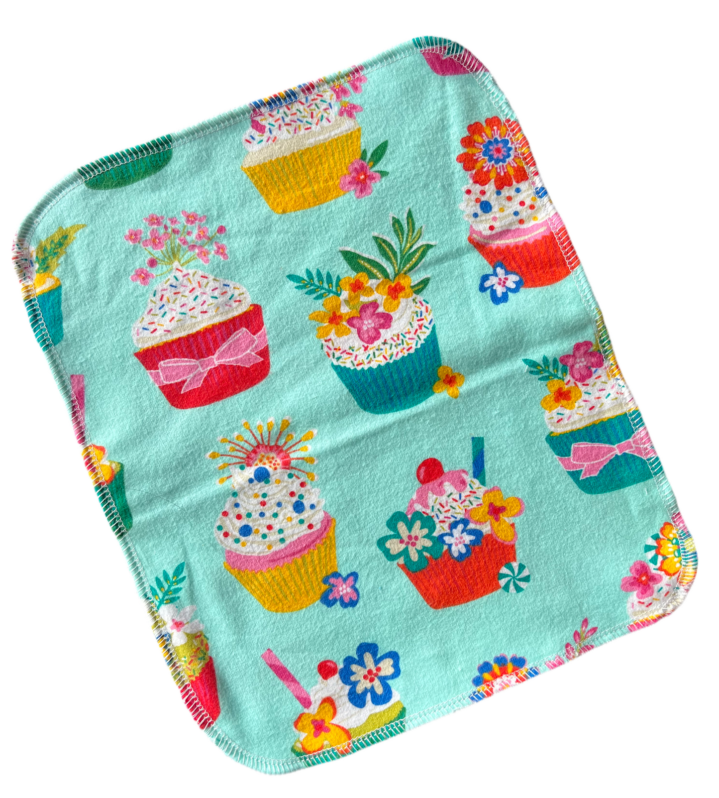 Fancy Cupcakes 1ply flannel reusable paper towels