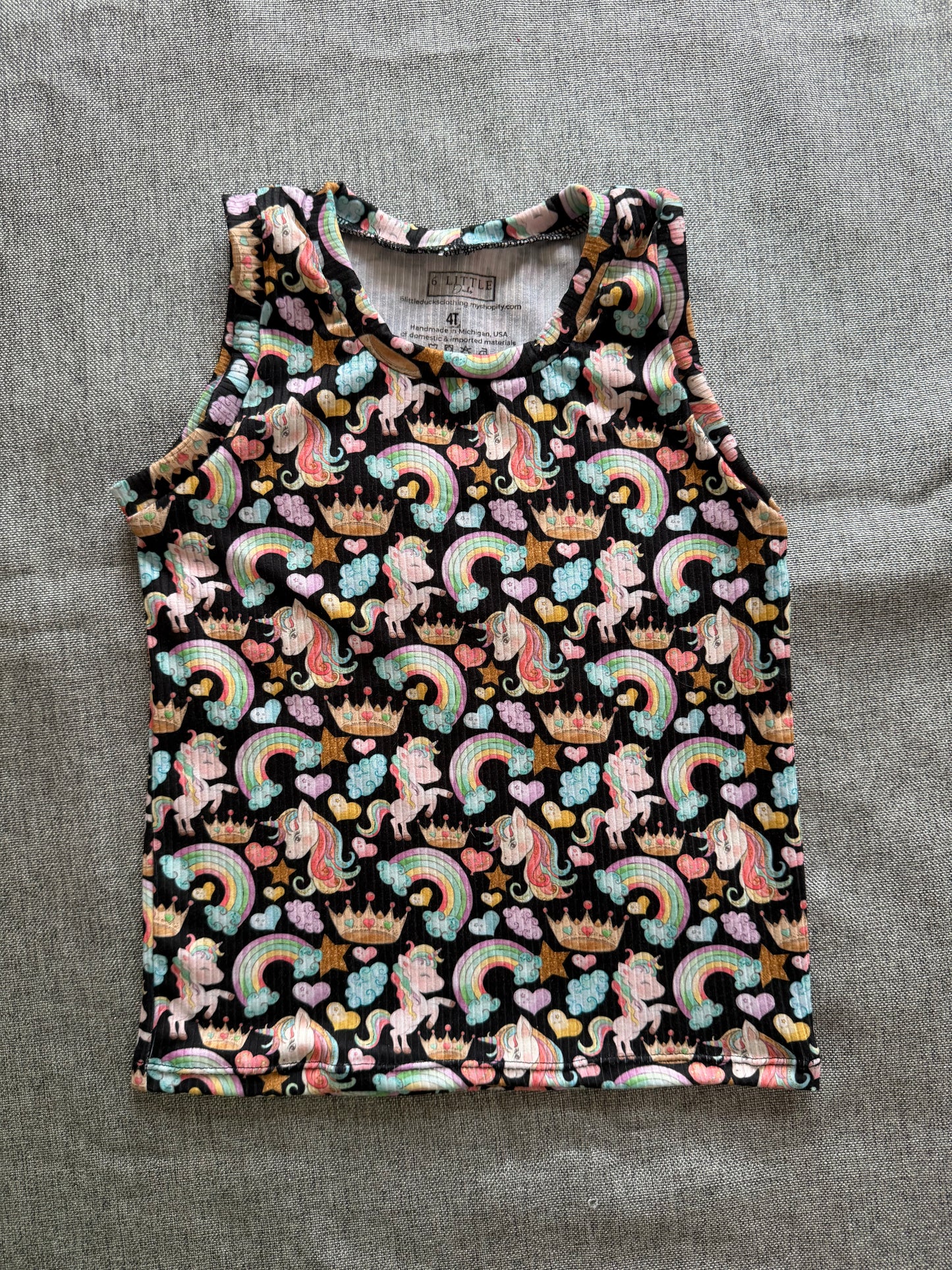 Unicorn Rainbow 4t Tanktop