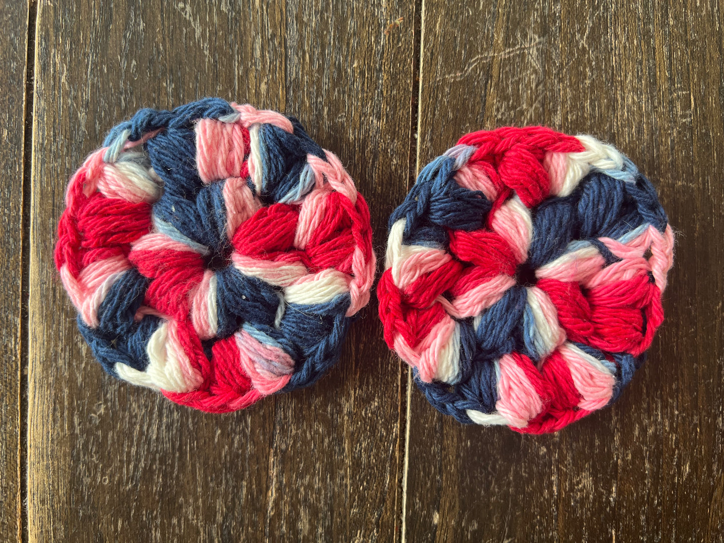 Set of Crochet cotton face Scrubbies Nautical